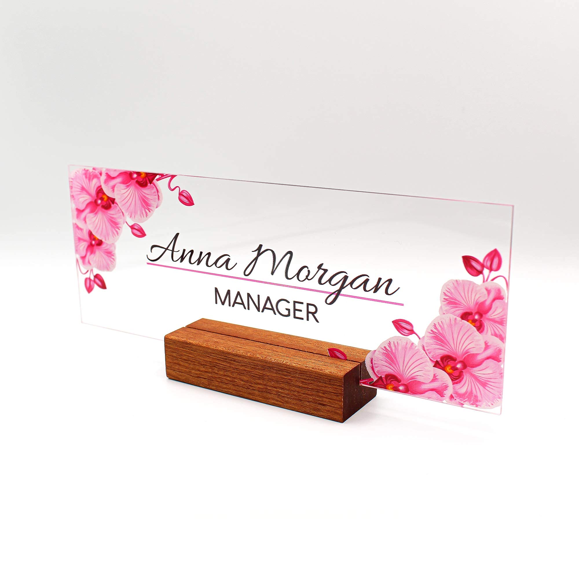 Personalized Acrylic Office Desk Name Plate - Custom Engraved Nameplate for Professional Workspace Decor | Perfect for Corporate Gifts, Executive Desks & Home Office Organization
