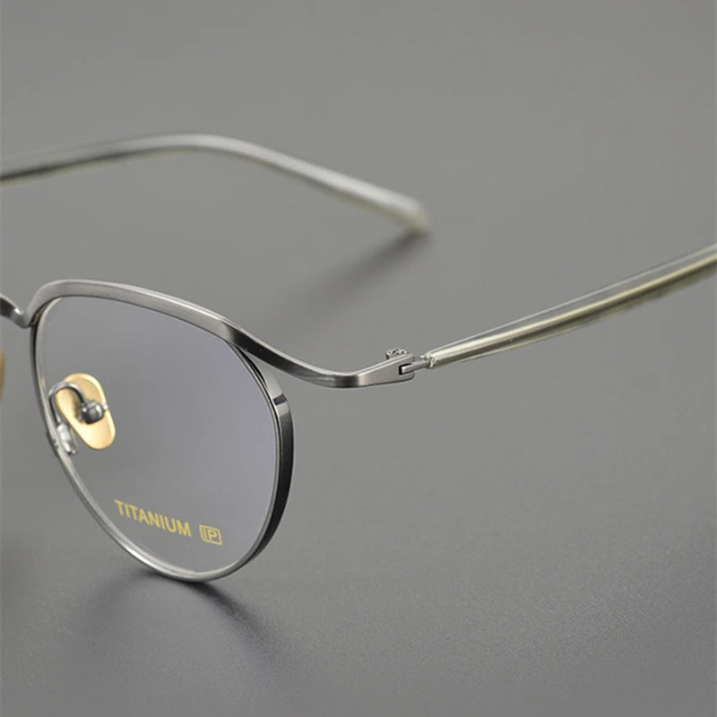 Stylish Black Unisex Full Rim Round Titanium Eyeglasses KV127 - Perfect for Work, Reading & Fashion Accessories