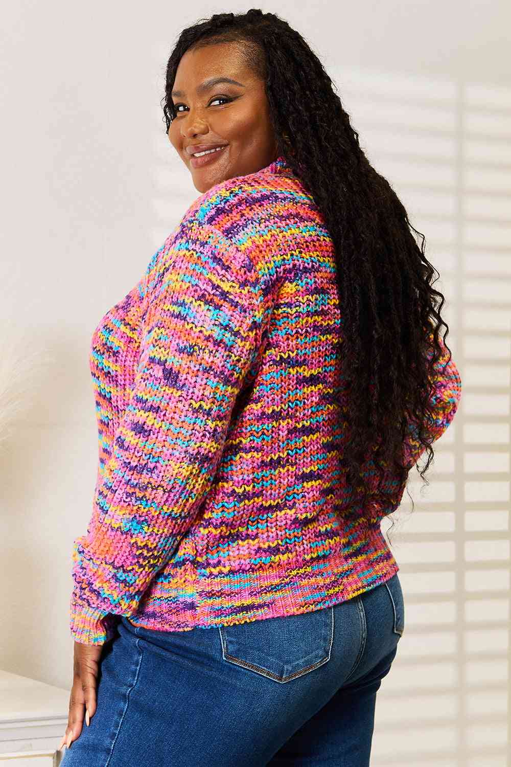 Stylish Multi-Color V-Neck Long Sleeve Cardigan Sweater for Women | Soft & Comfortable Knitwear | Perfect for Office, Casual Outfits & Fall Layering