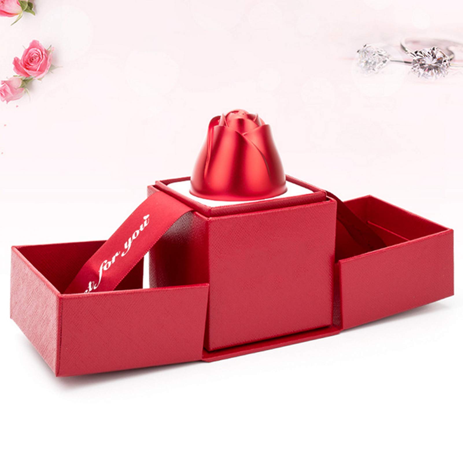 Elegant Jewelry Storage Box - Rose Ring Holder & Necklace Display Case for Wedding, Party, and Gift Giving | Perfect for Bridal Accessories, Jewelry Organization, and Decorative Display