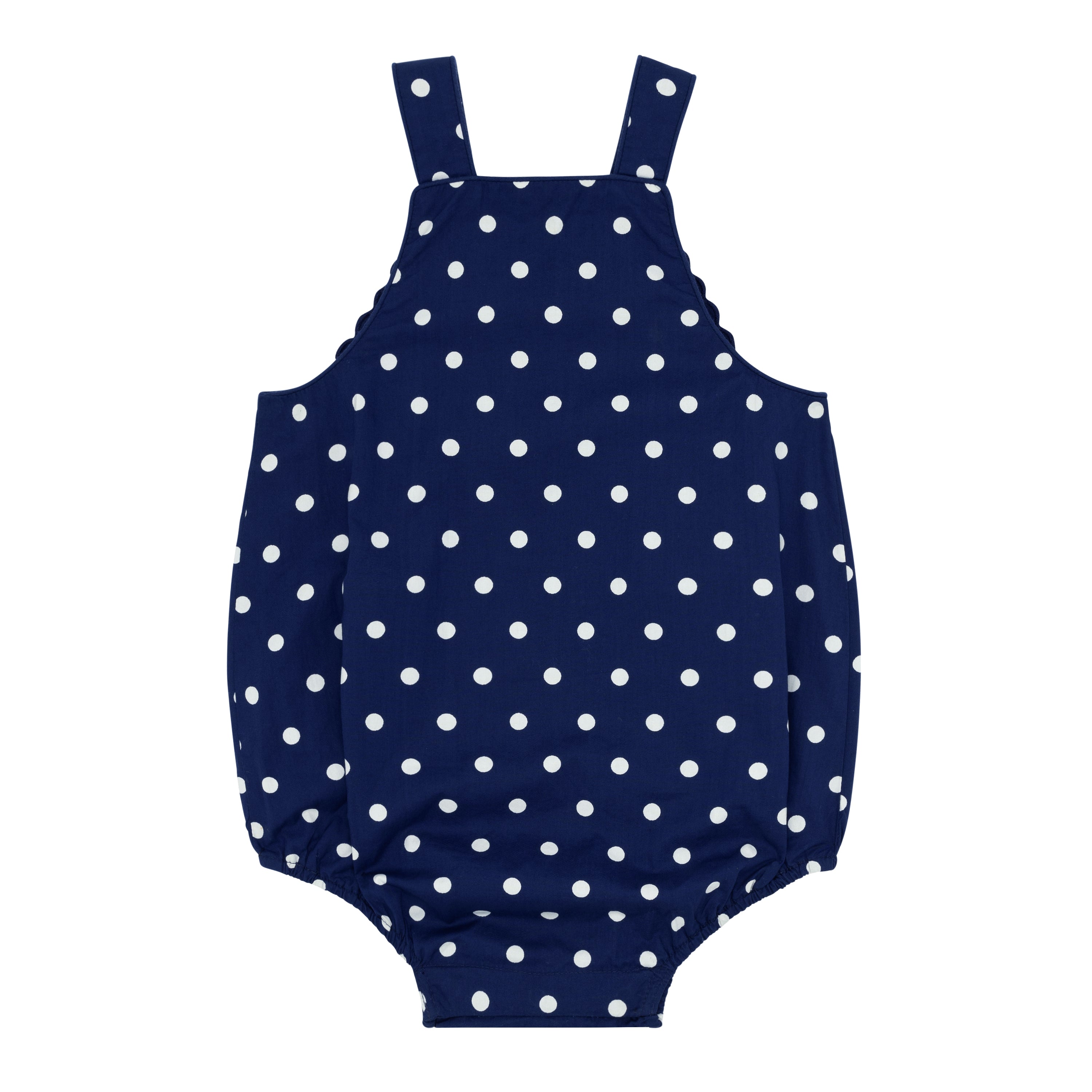 Baby Atlantic Dot Scalloped Bubble Romper - Soft & Stylish Outfit for Newborns & Infants | Perfect for Photos, Parties & Everyday Wear