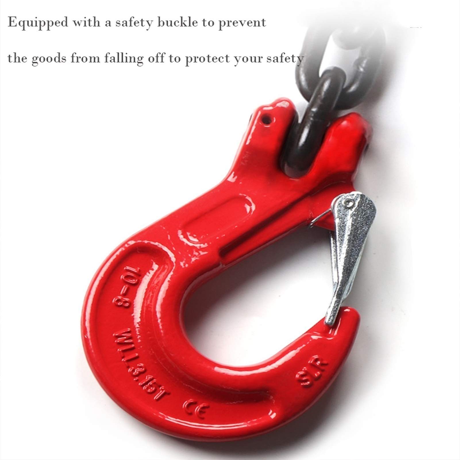 Heavy Duty 2 Leg Lifting Chain Sling with Grab Hooks - 3 Ton (6613 Lbs) Capacity - for Machinery, Construction & Industrial Lifting - Perfect for Warehouse, Factory, and Building Projects