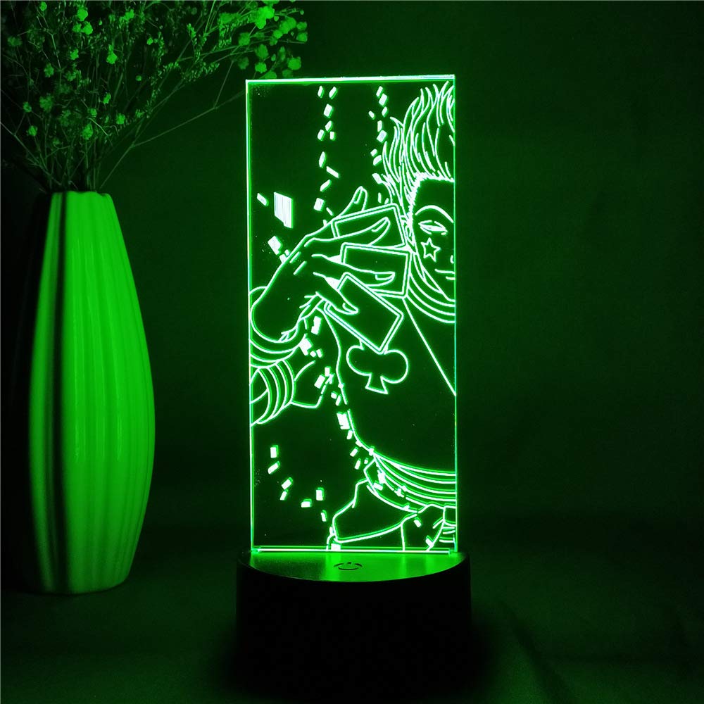 Hunter x Hunter Hisoka 3D LED Night Light - Anime Manga Figure Desk Lamp for Bedroom, Kids Room & Home Decor - Perfect Birthday Gift for Fans & Collectors | Bedside Lighting, Study Lamp, Anime Decor