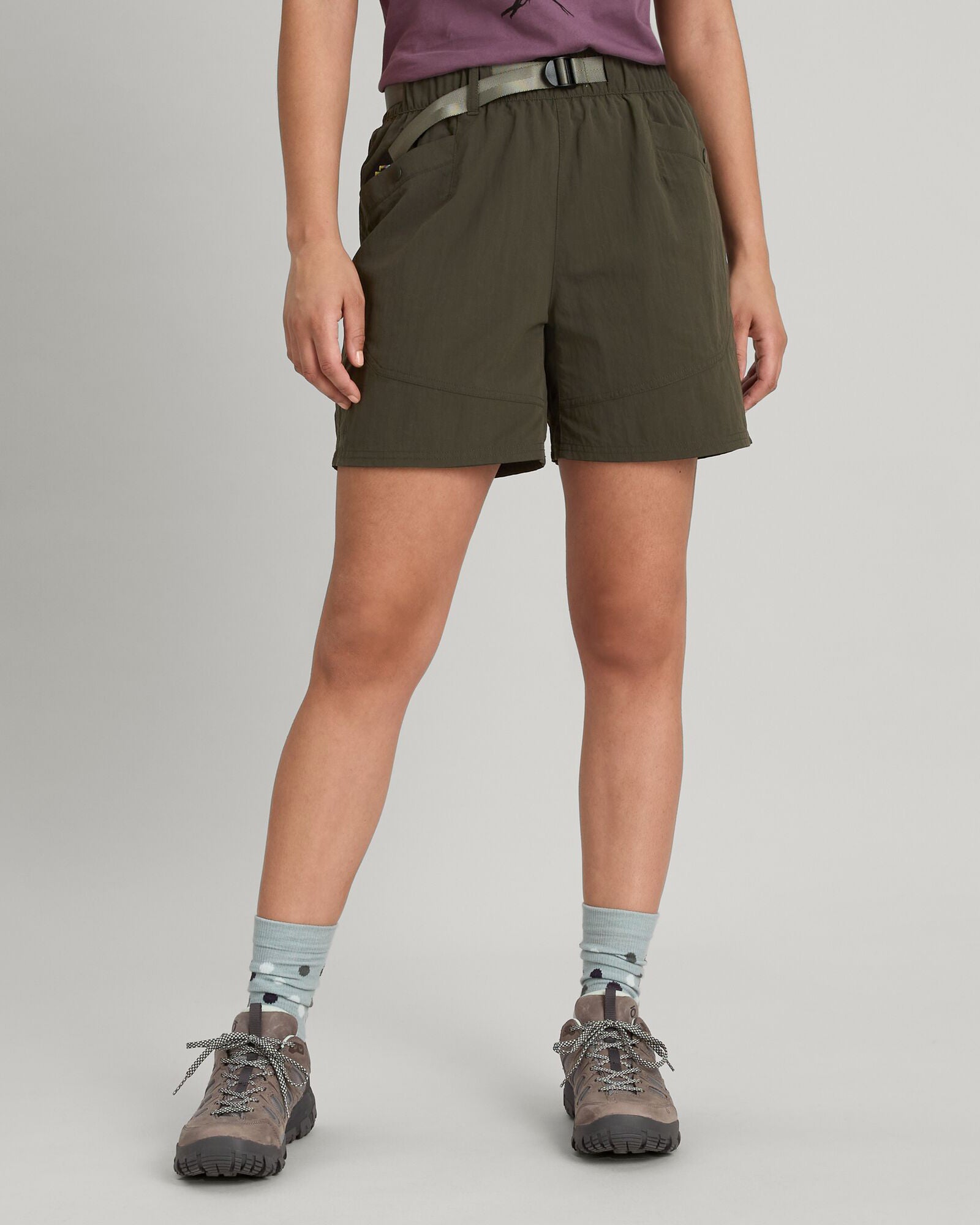 EVRY Day Women's Cargo Shorts - Dark Moss Green Casual Outdoor Hiking Shorts for Summer Travel & Adventure