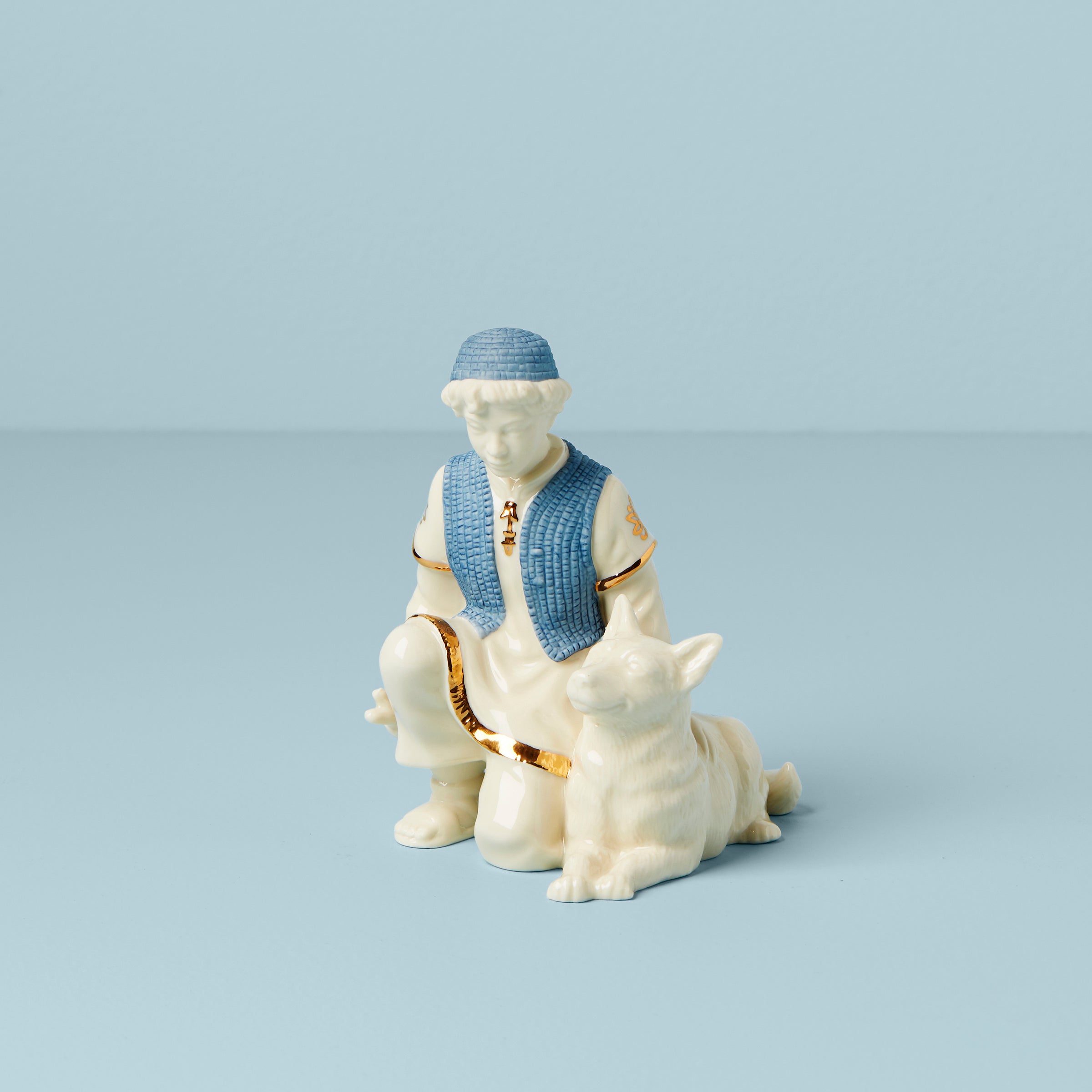 First Blessing Nativity Shepherd & Dog Figurine - Handcrafted Christmas Nativity Scene Decor for Home, Church & Holiday Display