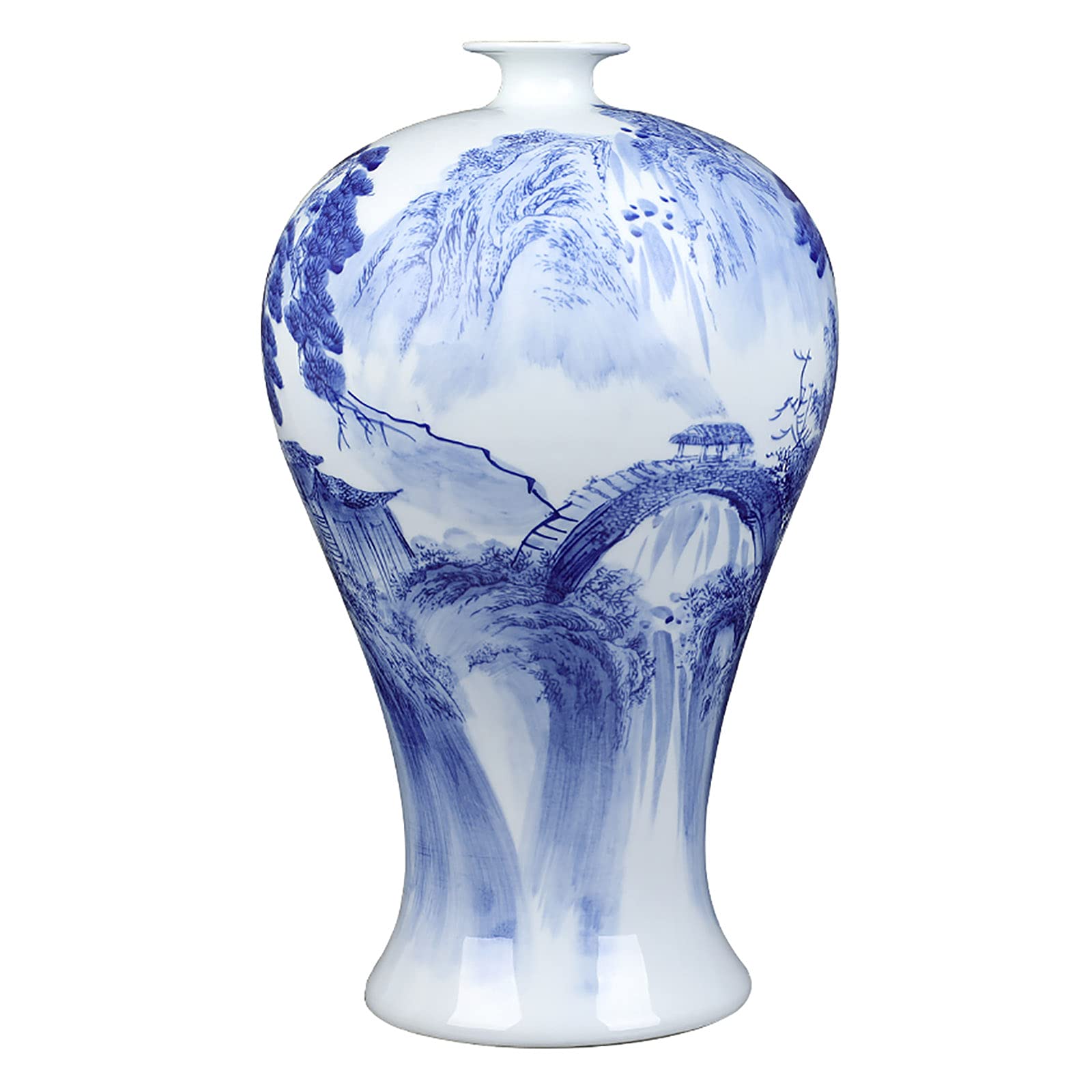 Hand-Painted Blue and White Porcelain Vase 9