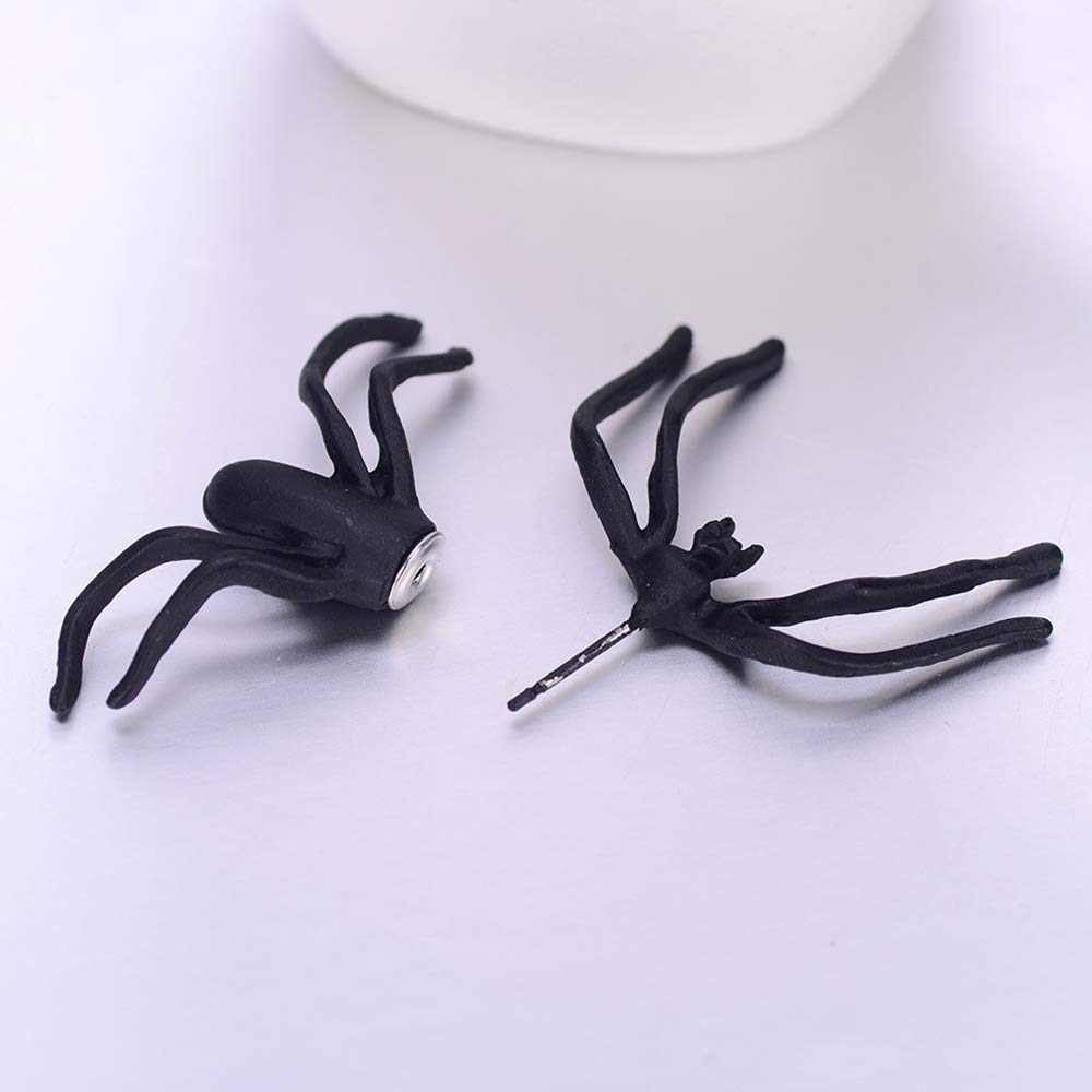 Spooky Halloween Spider Earrings for Women - Black Stud & Dangle Horror Jewelry, Cute Piercing Earrings for Costume Parties & Gothic Fashion