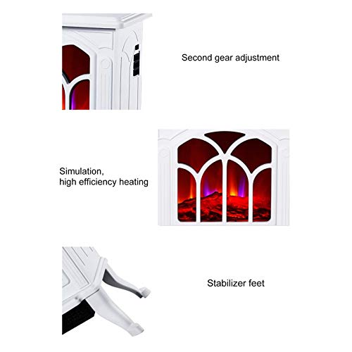 Wall-Mounted Electric Fireplace Heater with Realistic Wood Stove Design - Overheat Protection & Energy Efficient Indoor Heating for Living Room, Bedroom & Office