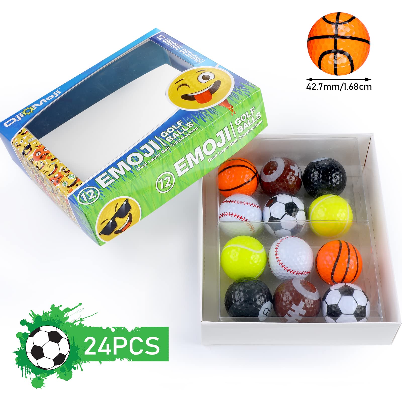 24-Pack Funny Golf Balls Bulk - Assorted Novelty Golf Balls for Training & Gifts | Perfect for Golfers, Men, Women, Dads & Kids | Great for Golf Practice, Graduation Gifts & Fun Sports Events
