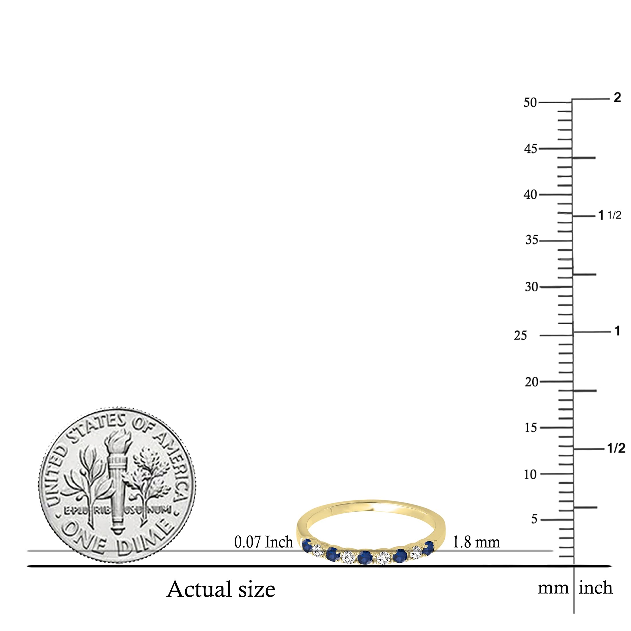 Dazzlingrock Collection 14K Solid Gold Blue Sapphire & White Diamond Stackable Wedding Ring for Women - Perfect for Bridal, Anniversary, and Everyday Elegance