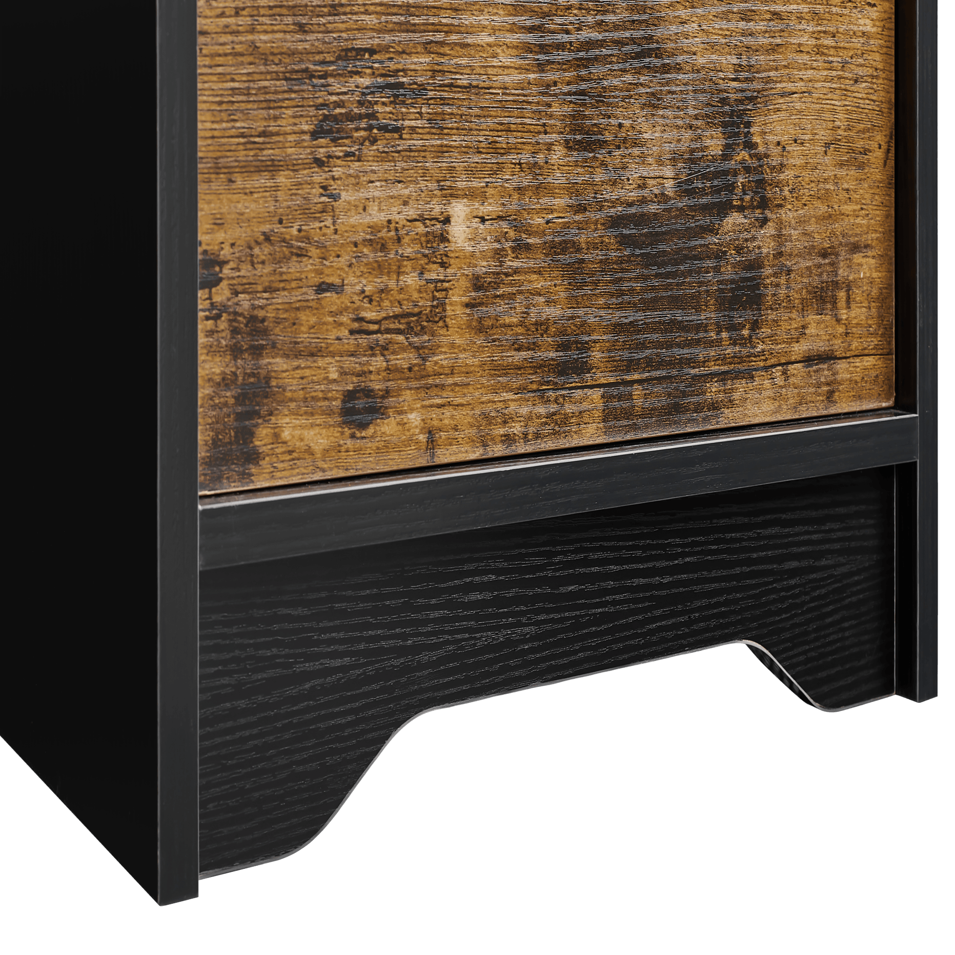 Modern Black Wooden Nightstand with 2 Drawers - Bedside Table for Bedroom, Living Room, Guest Room - Perfect for Storage & Home Decor