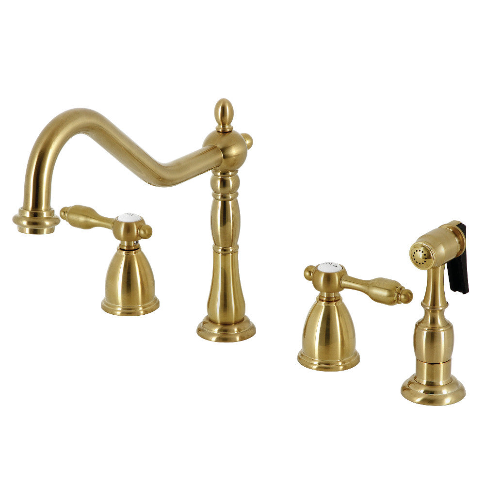 Kingston Brass KB1797TALBS Tudor Widespread Kitchen Faucet - Modern Pull-Down Sprayer, Oil-Rubbed Bronze Finish for Farmhouse & Traditional Kitchens
