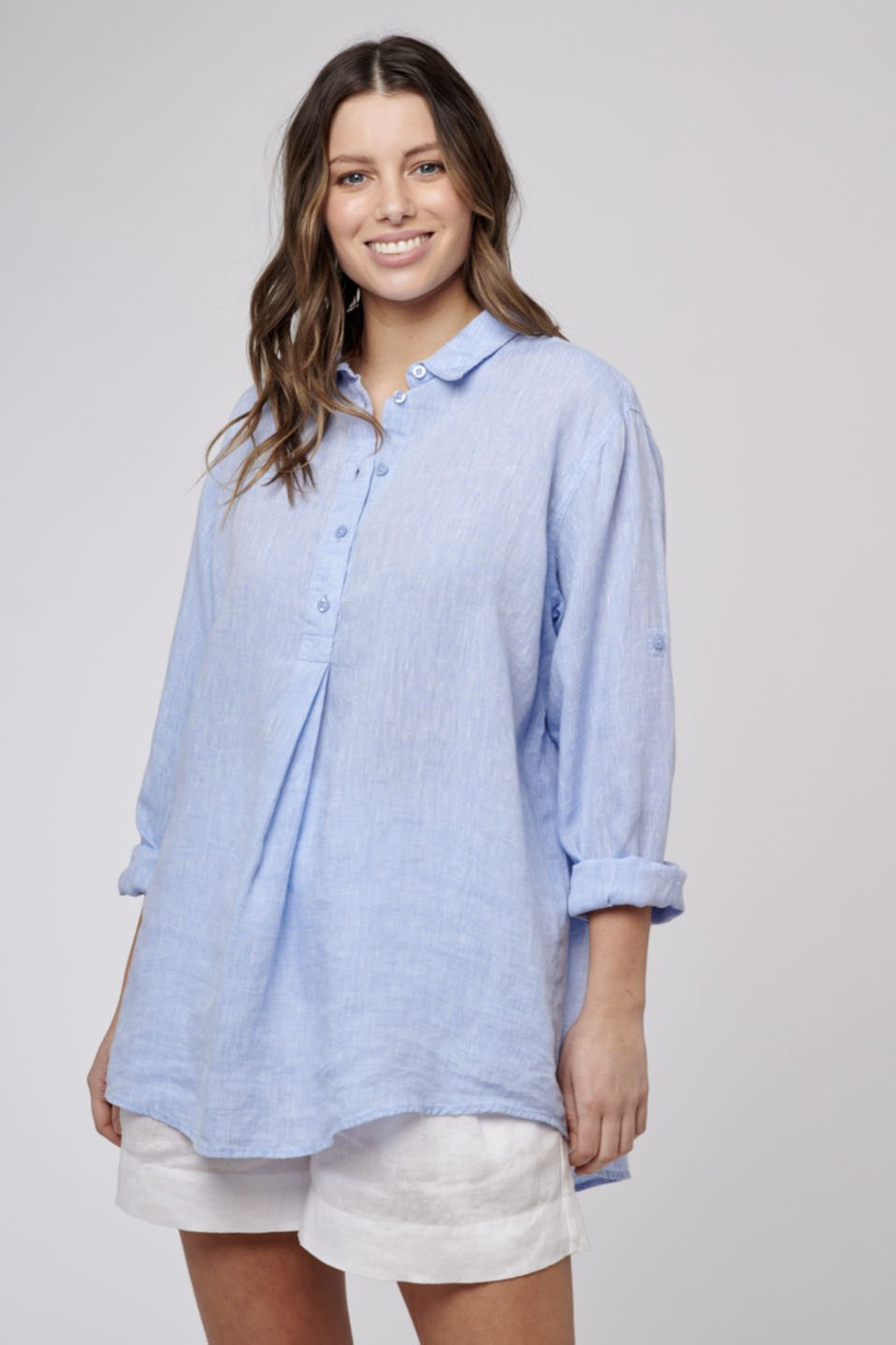 Stylish Coastal Shirt in Sky Blue - Perfect for Beach Vacations & Summer Outfits