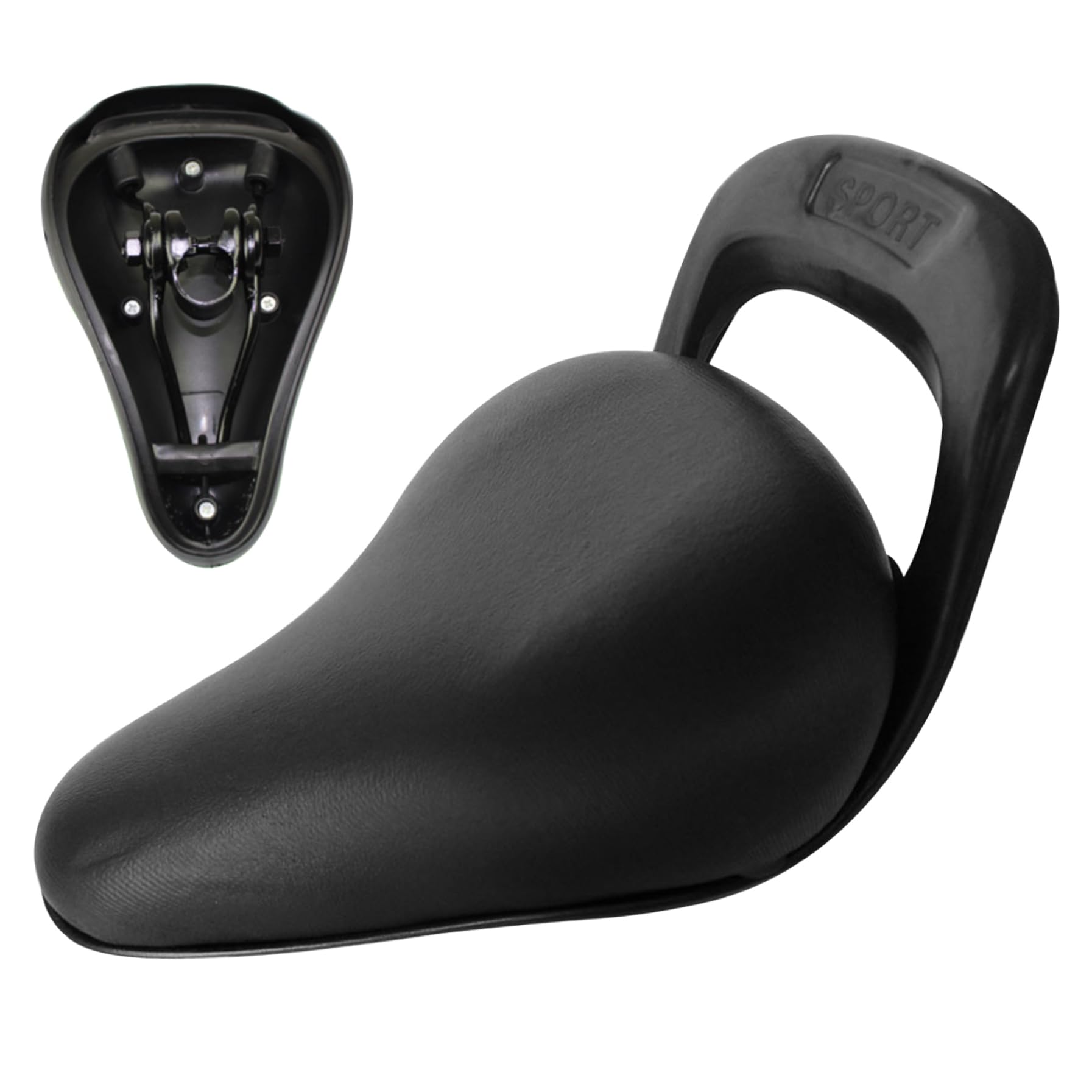 Waterproof Kids Bike Seat - Ergonomic PU Child Bicycle Saddle with Handles, 7.9x5.3 Inch Easy Install Replacement Seat | Perfect for Family Cycling, Park Rides & Commuting