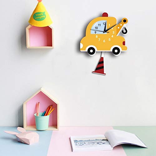 Creative Kids Wall Clock - Cute Cartoon Car Design for Children's Room & Kindergarten Decor | Early Education Learning Tool | Perfect for Bedrooms, Playrooms & Classroom Decor