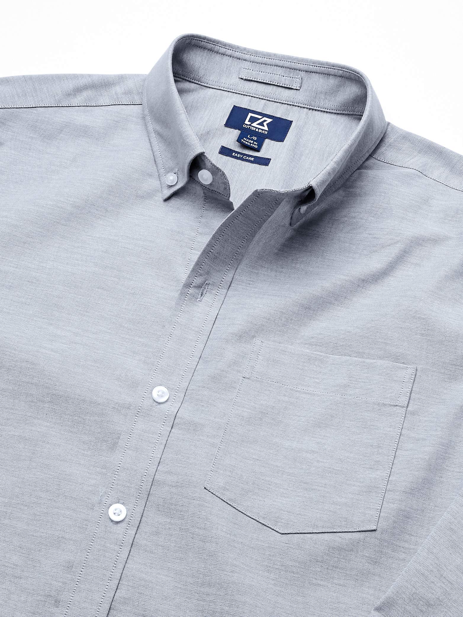 Cutter & Buck Men's Epic Easy Care Stretch Oxford Stripe Button Down Shirt - Comfortable Business Casual Dress Shirt for Office, Travel & Formal Occasions