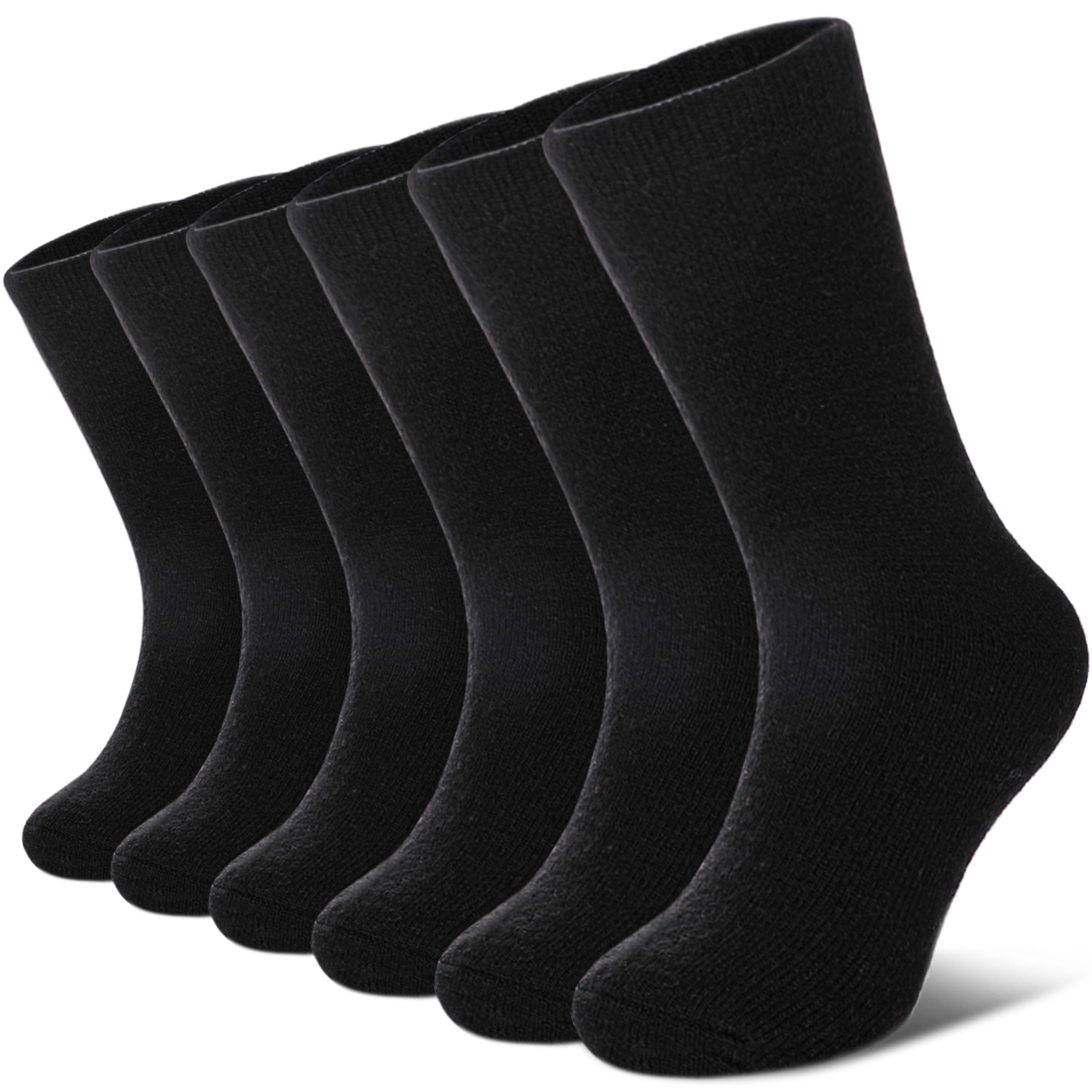 DYW Kids Merino Wool Hiking Socks for Toddlers - 6 Pairs Warm Winter Thermal Boot Socks for Boys & Girls - Soft Cozy Crew Socks for Outdoor Adventures & Cold Weather Play