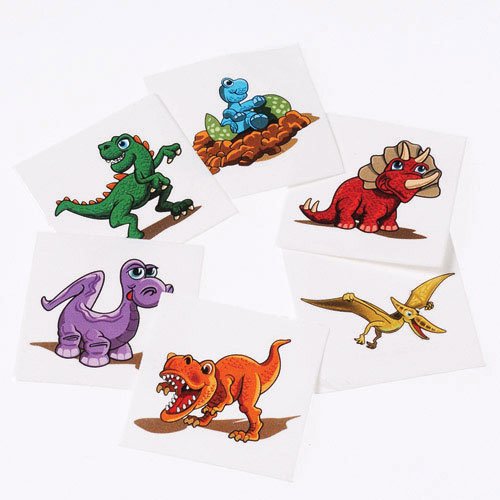 Dino Tattoos 144-Pack for Kids Party Favors & Gifts