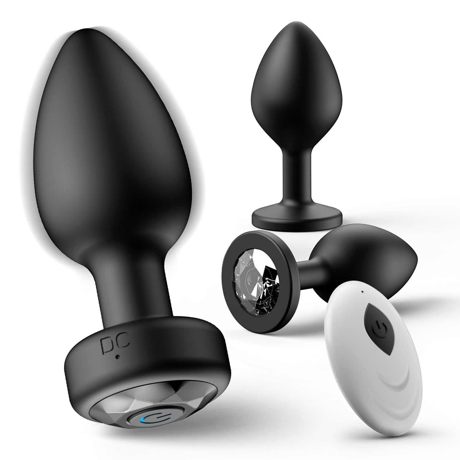 Premium 3PCS Silicone Anal Plug Training Kit with Remote Control - 10 Vibration Modes for Prostate Massage & Pleasure | Black Adult Sex Toys for Couples Play & Solo Exploration
