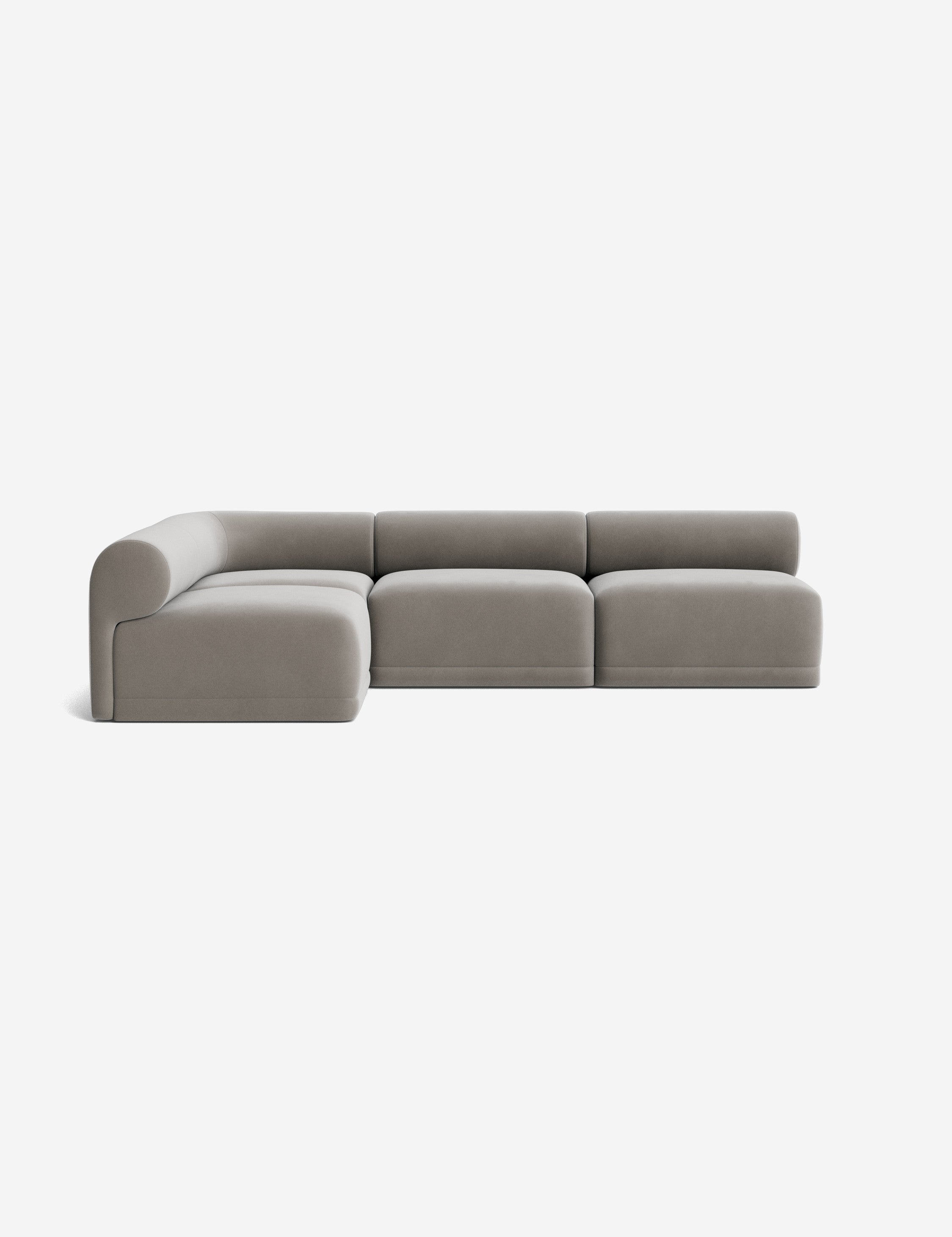 Modern Carson Sectional Sofa Set - 3-Piece L-Shaped Couch with Reversible Chaise, Soft Fabric Upholstery for Living Room, Family Room & Apartment - Comfortable & Stylish Home Furniture