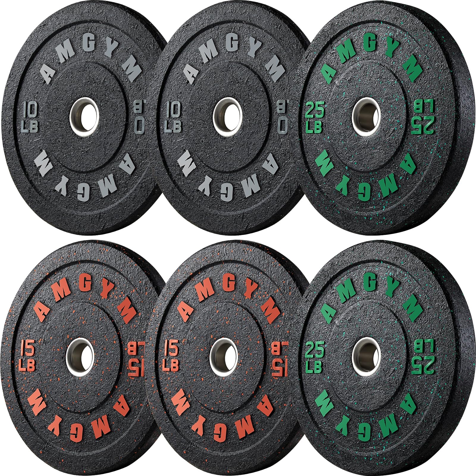 Premium 2 Inch Bumper Plates Set 10-500lbs - Olympic Weight Plates for CrossFit, Powerlifting & Strength Training - High-Density Rubber Coated for Floor Protection - Perfect for Home Gym, Commercial Gym & Functional Fitness Training