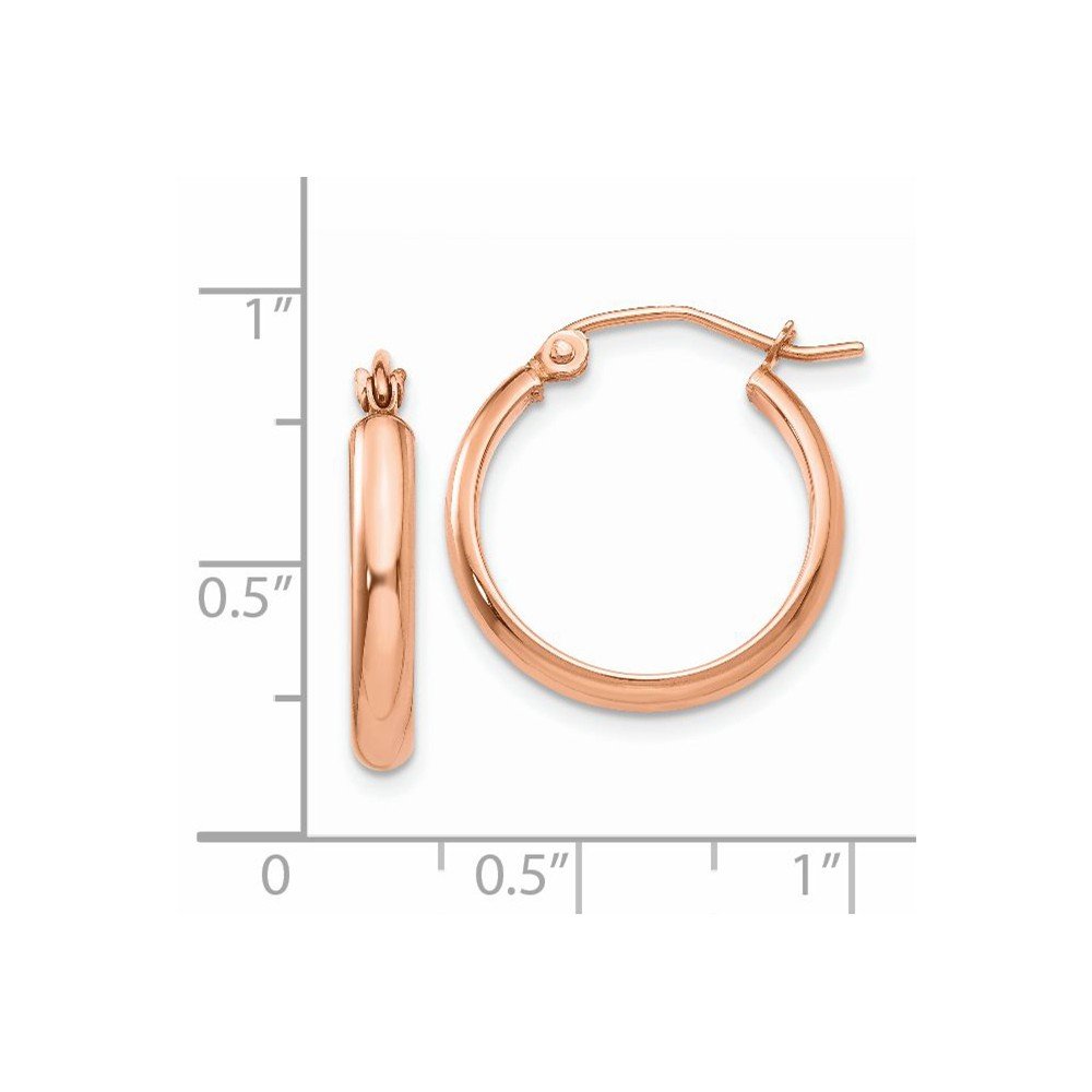 14K Rose Gold Hoop Earrings for Women - Classic Dainty Huggie Hoops - Perfect for Everyday Wear, Gifts & Special Occasions