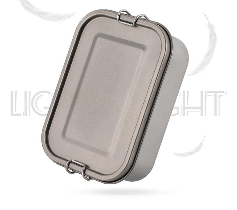 Premium Pure Titanium Single Layer Lunch Box - Lightweight & Durable for Camping, Hiking, Picnics & Outdoor Adventures | Portable Meal Container for Work, School & Travel