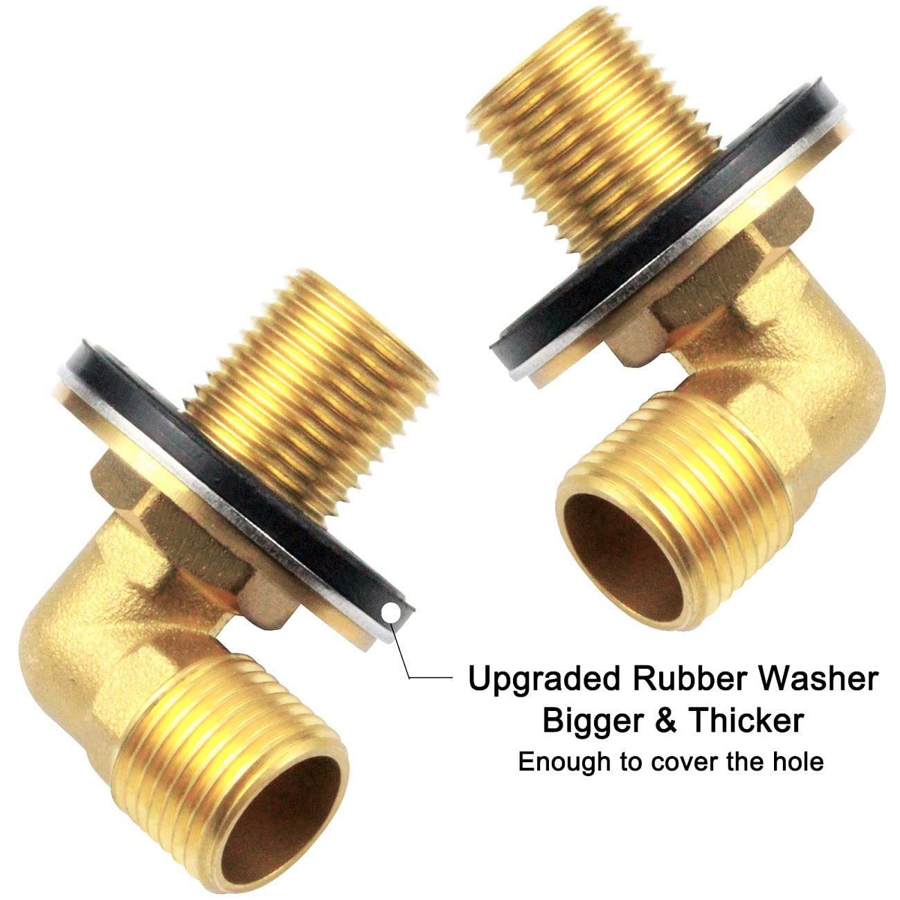 Commercial Kitchen Sink Faucet Installation Kit - Backsplash Mounted Connector Adapter Set for Stainless Steel Utility Sinks (G1/2, Solid Brass) - Perfect for Restaurant, Food Truck & Commercial Kitchen Plumbing