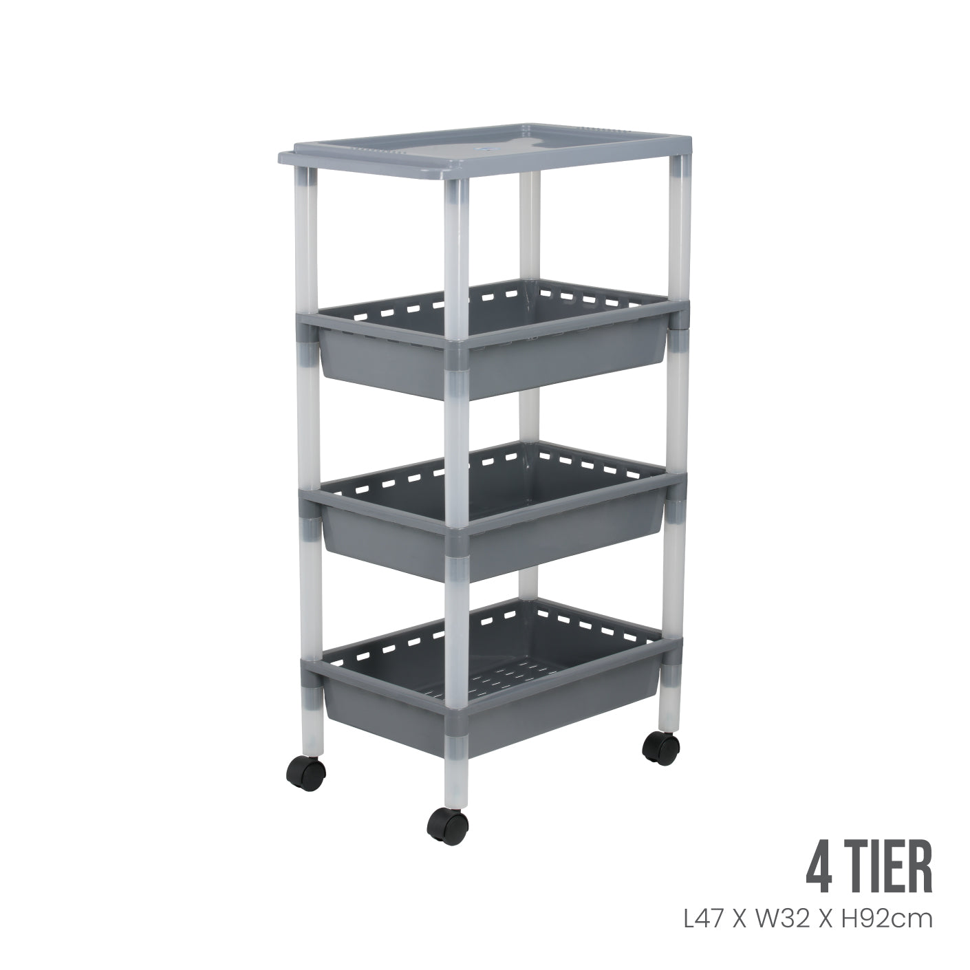4-Tier Dim Sum Cart - Stainless Steel Steamer Basket for Restaurants & Catering | Perfect for Serving Dumplings, Buns & Asian Cuisine
