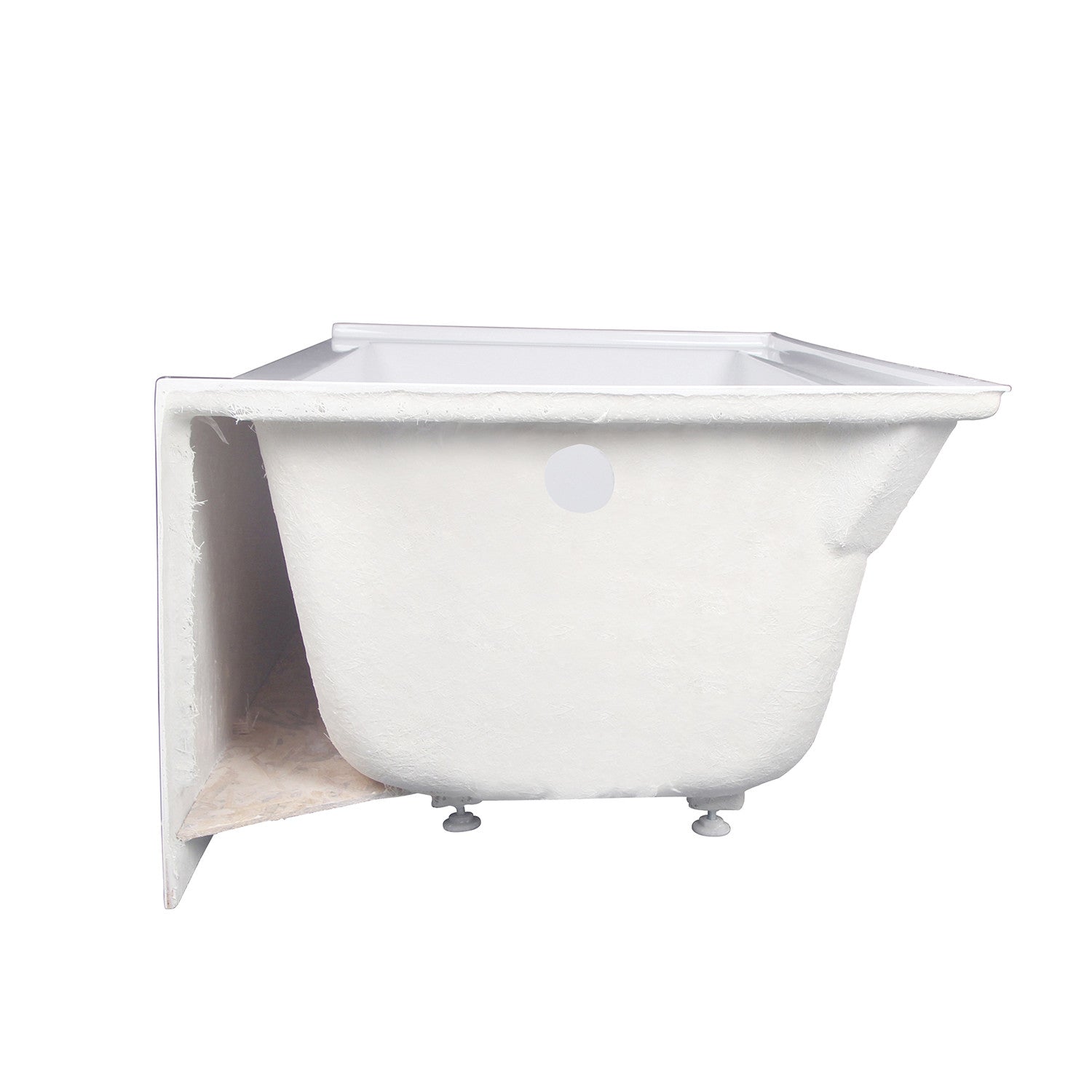 Aqua Eden 66 Inch Acrylic Rectangular 3 Wall Alcove Bathtub - Right Hand Drain, Glossy White | Freestanding Soaking Tub for Modern Bathrooms, Spa Relaxation & Luxury Home Decor