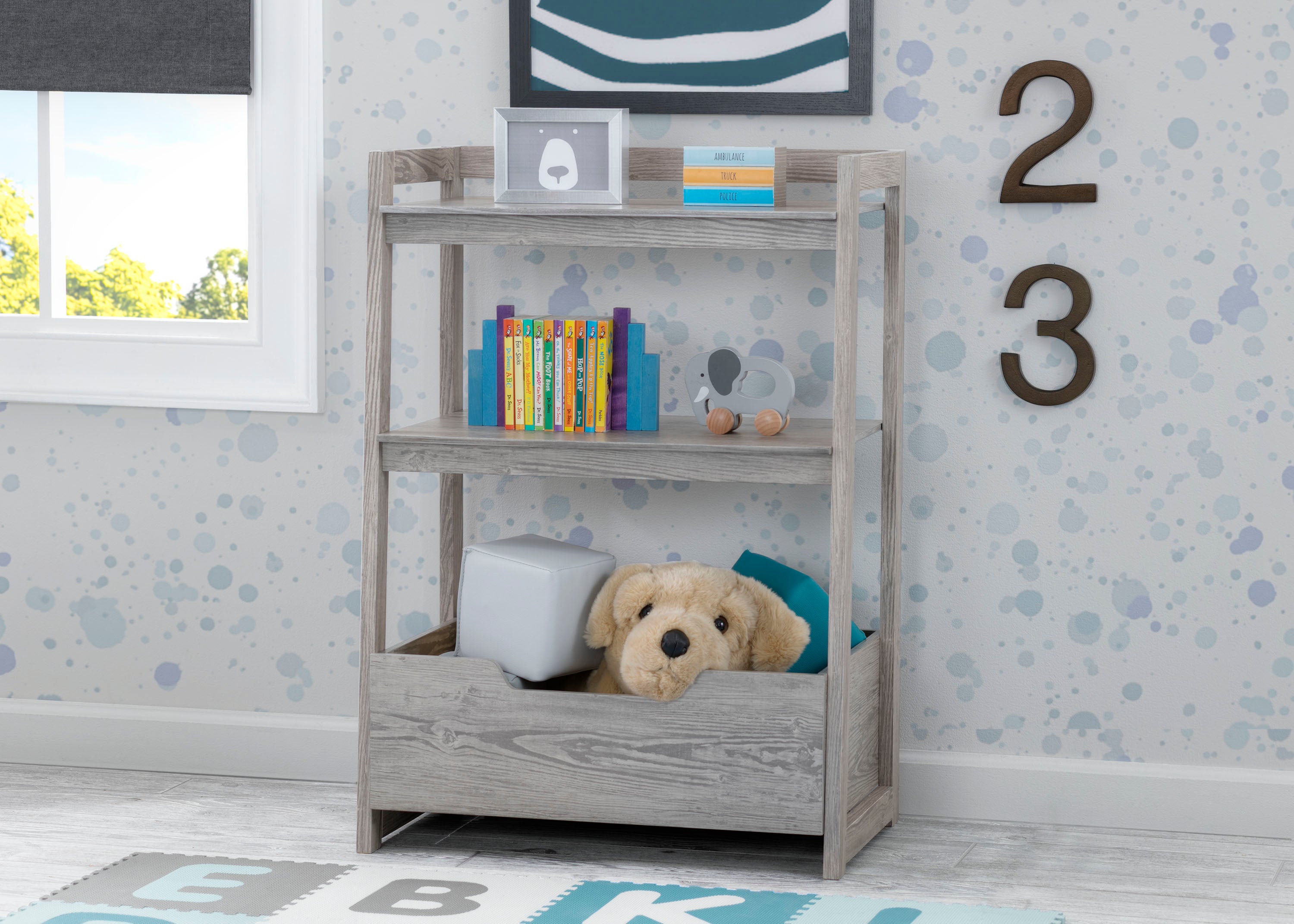 Toddler Ladder Shelf - Small Wooden Bookcase for Kids Room, Nursery Storage & Toy Organizer - Perfect for Bedroom, Playroom & Daycare Organization