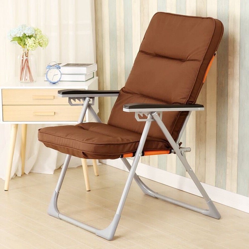 **Brown Modern Folding Chair - Single Sofa Chair for Dorm, Office, Computer Desk - Portable Leisure & Nap Chair for Winter & Fall - Home, Office, Study Room Use**