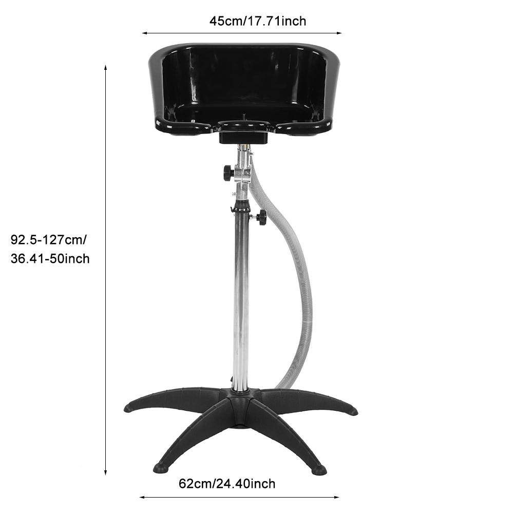 Adjustable Height Hair Washing Bowl - Rotating Salon Shampoo Basin with Drain for Barber & Beauty Spa | Perfect for Hair Treatment, Coloring & Styling in Professional Salons & Home Use
