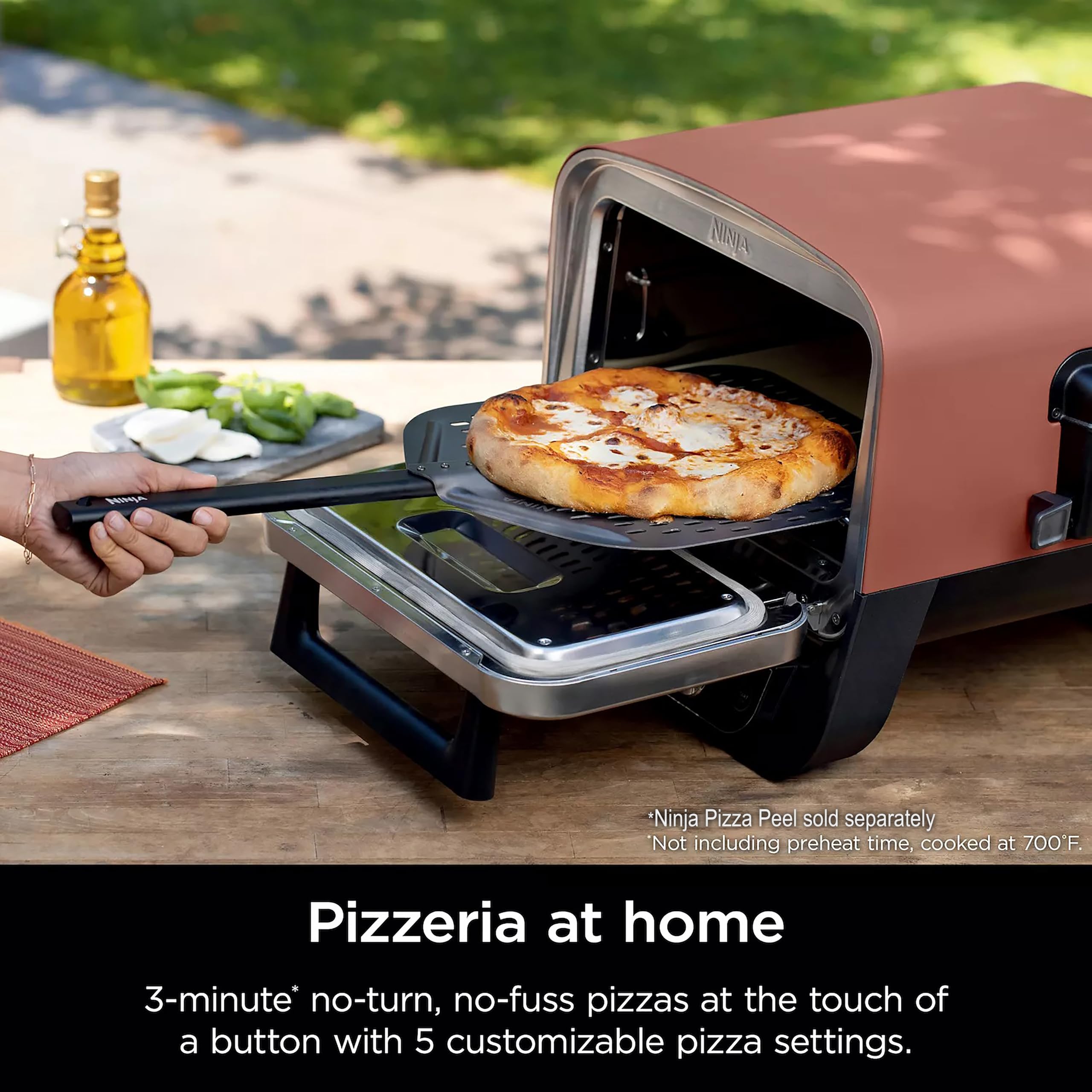 Ninja Woodfire Outdoor Pizza Oven - 8-in-1 Portable Electric Roaster & BBQ Smoker with 700°F Heating, 5 Artisan Pizza Settings, Includes Flavored Wood Pellets (Pine Green, Renewed) - Perfect for Backyard Parties, Camping & Outdoor Cooking