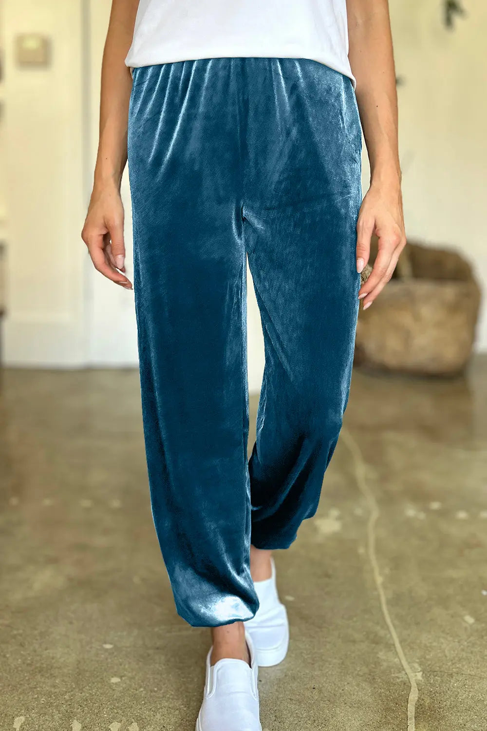 Comfortable Stretch Pocketed Elastic Waist Joggers for Women - Soft Lounge Pants for Running, Yoga & Casual Wear