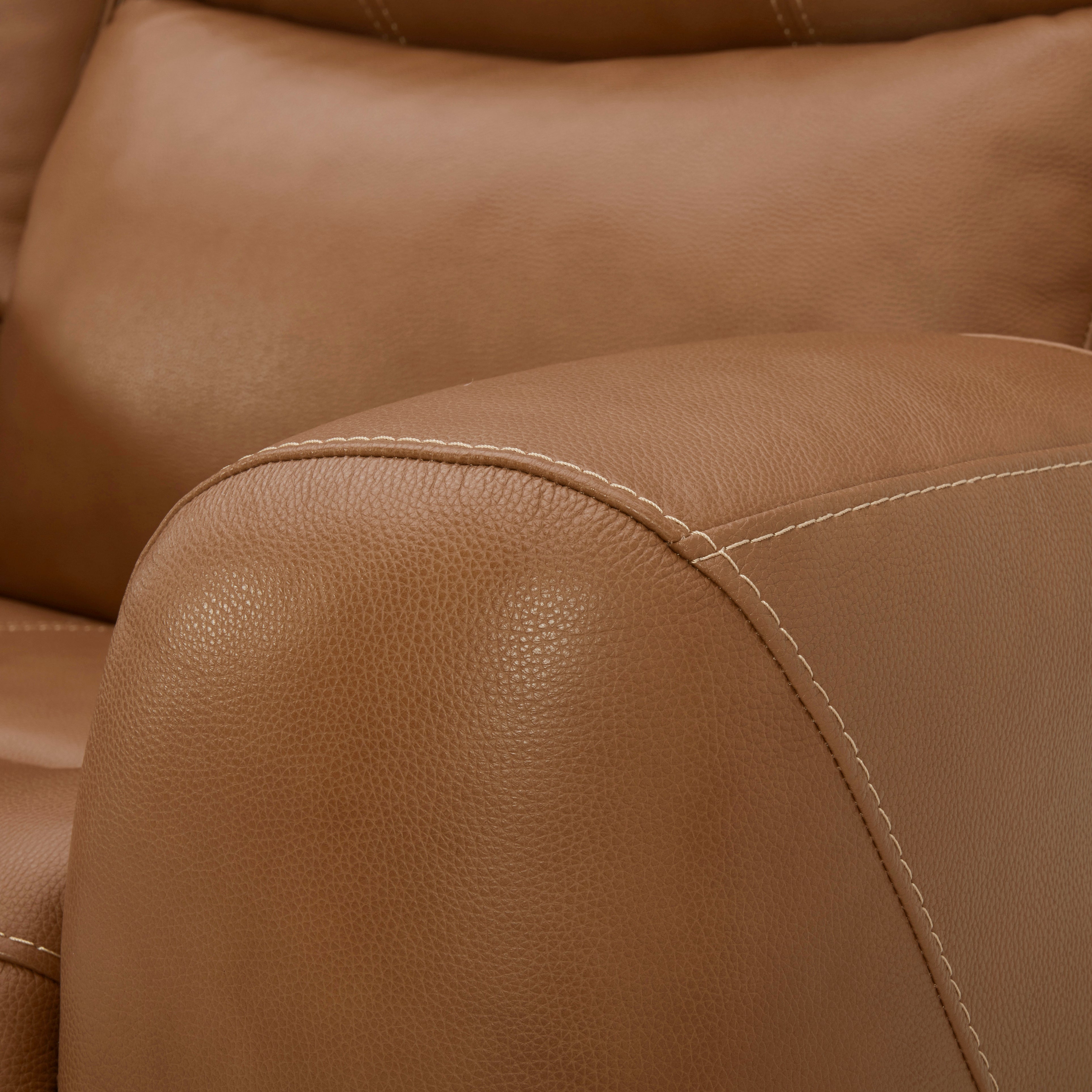 Roundhill Furniture Cozura Genuine Leather Power Dual Reclining Sofa - 3-Seater Living Room Couch with USB Charging for Home Theater & Family Relaxation