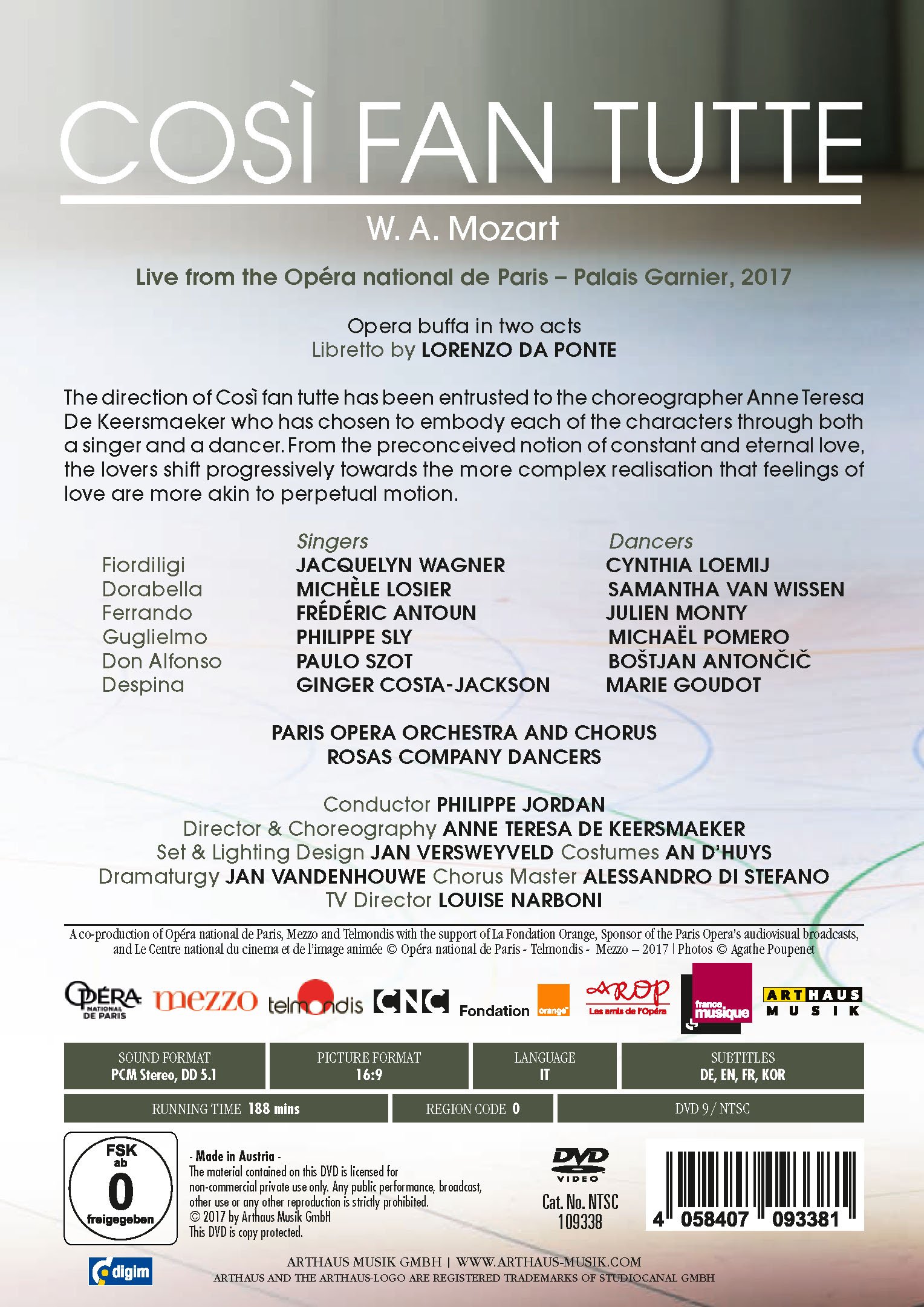 Paris Opera Orchestra and Chorus - Mozart's Così Fan Tutte Opera Recording | Perfect for Classical Music Lovers & Opera Enthusiasts