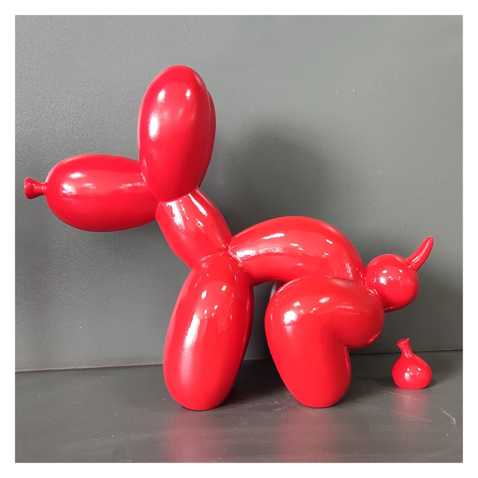 Nordic Poop Balloon Dog Key Tray - Luxury Resin Organizer for Keys & Jewelry - Modern Creative Home Decor - Living Room & Entryway Decoration - Funny Gift Idea (Color: Poop Dog Red)
