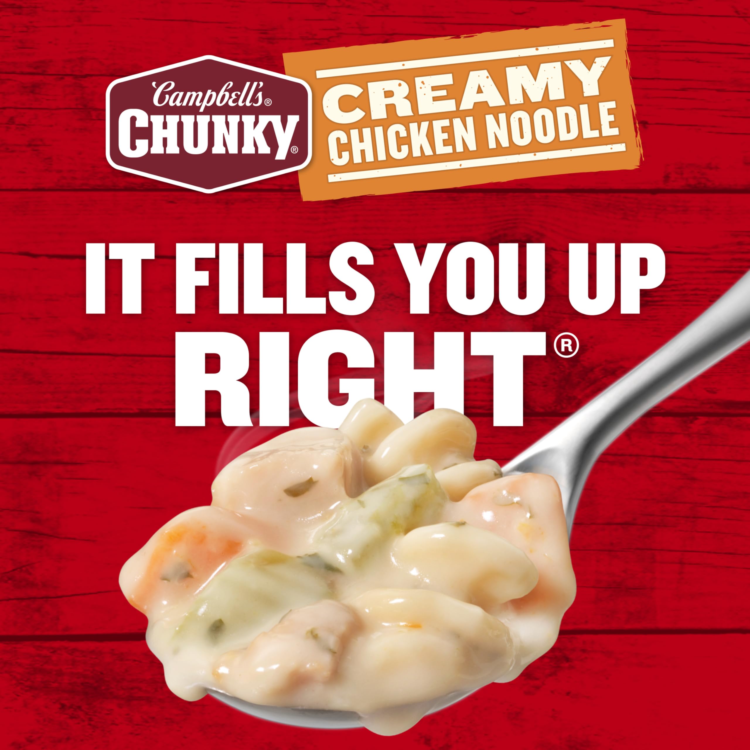 Campbell's Chunky Creamy Chicken Noodle Soup - 18.8 Oz Cans (Pack of 12) | Hearty Comfort Food for Cold Days & Quick Meals