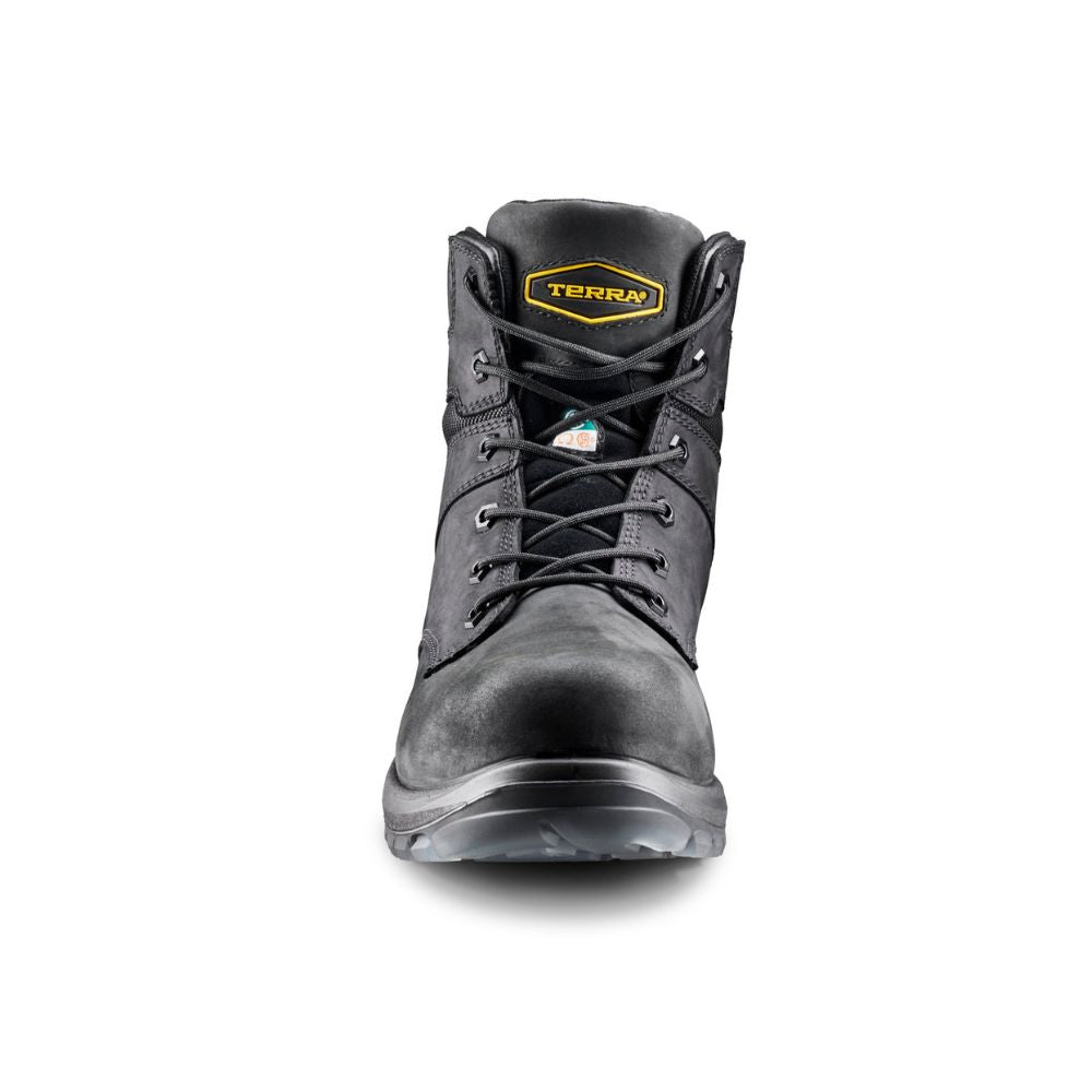 Terra Byrne Unisex 6-Inch Waterproof Composite Toe Work Boots TR0A839BBLK - Black Safety Shoes for Construction, Warehouse & Outdoor Work