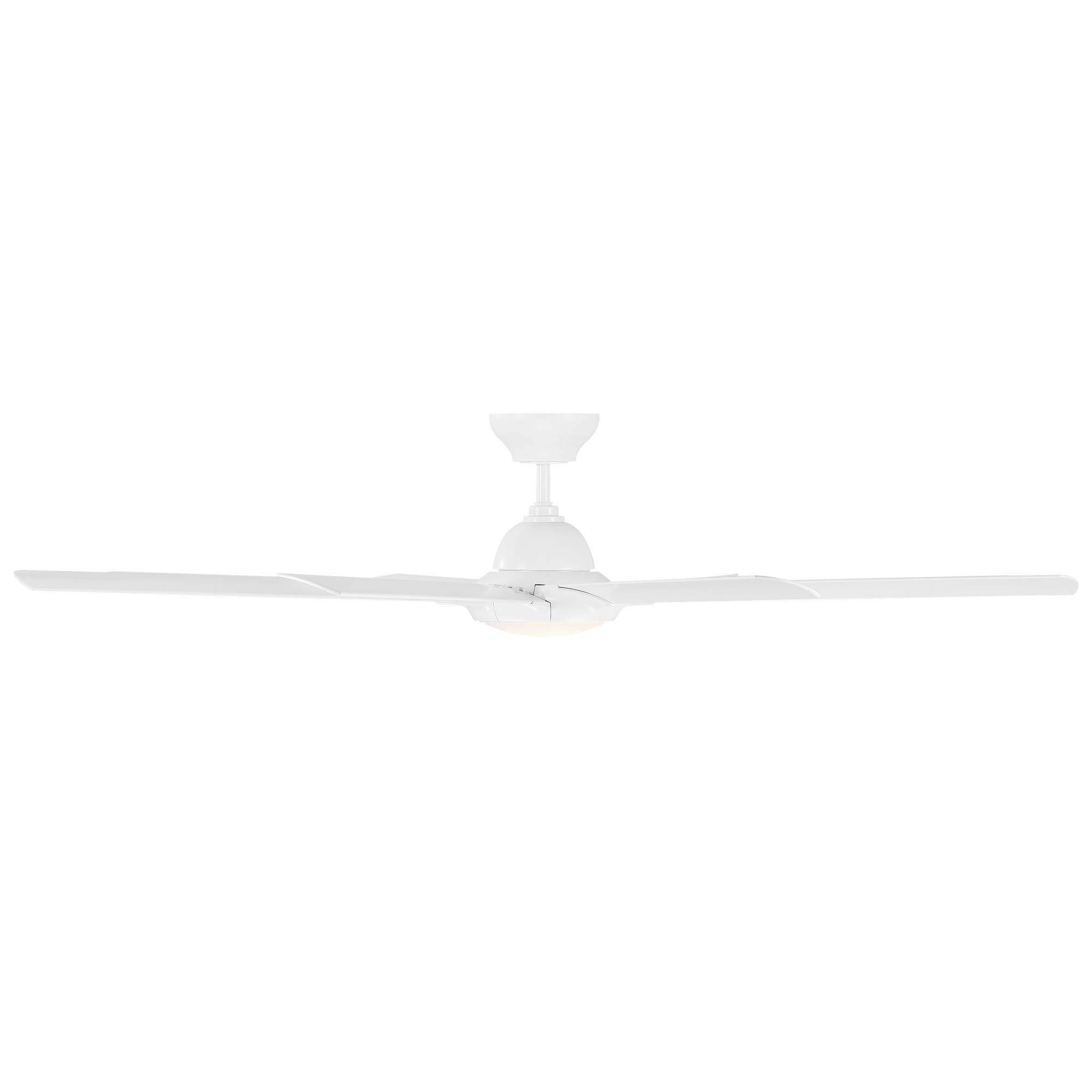 80in Hydra Smart Ceiling Fan with 3500K LED Light Kit, Matte White, 8-Blade Design, Alexa & Google Assistant Compatible, Wall Control, iOS/Android App Integration for Indoor and Outdoor Living Spaces