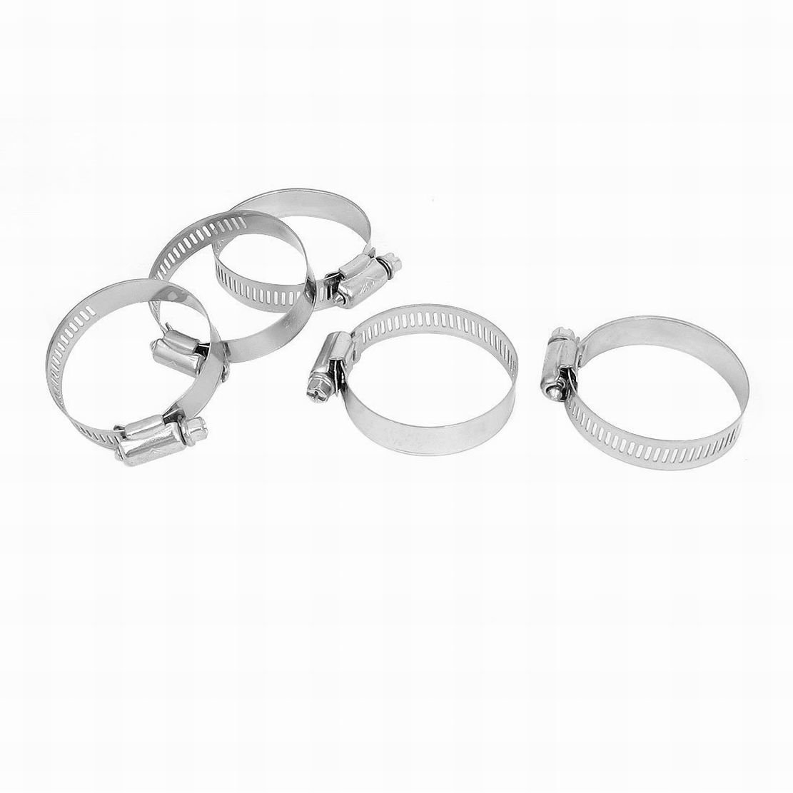 Ucland 27mm to 51mm Stainless Steel Hose Clamp Set of 5 - Heavy Duty Pipe Clamps for Automotive, Plumbing & Marine Applications
