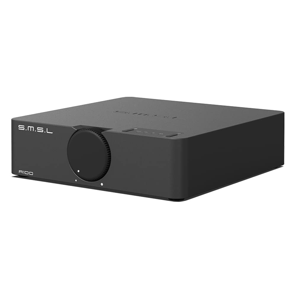 S.M.S.L A100 Bluetooth 5.0 Stereo Audio Mini Class D Amplifier with MA12070 Chip - 2 Channel Home Audio Receiver for Desktop Speakers (80Wx2) - Perfect for Home Theater, Gaming & Music Listening