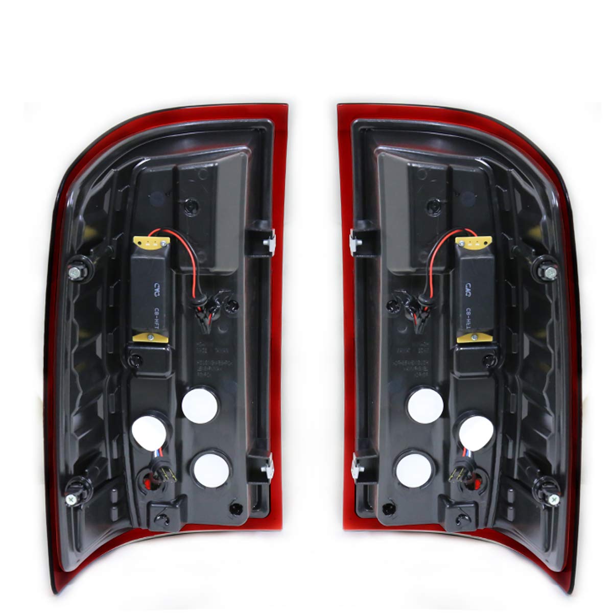2014-2017 GMC Sierra 1500 2500HD LED Tail Lights - Red Smoked Lens with Chrome Housing | Replacement Tube White Streak Lights for Trucks | Perfect for Night Driving & Enhanced Visibility