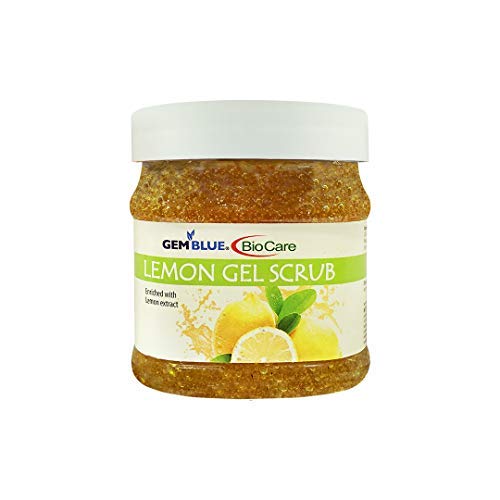 GEMBLUE BioCare Lemon Gel Scrub 500ml - Natural Exfoliating Face Wash for Acne & Blackheads - Perfect for Daily Skincare Routine & Spa Day at Home