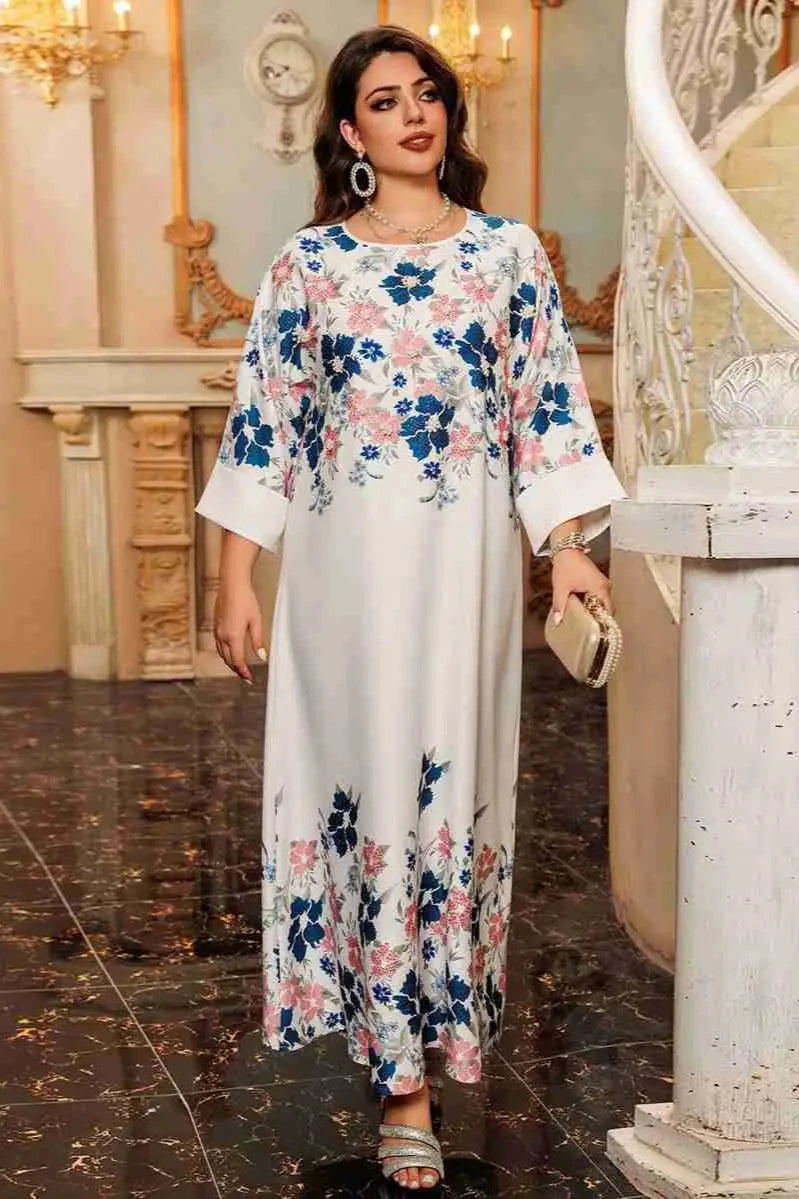 Hotfix Rhinestone Eid Caftan Dress for Women - Elegant Embellished Kaftan for Special Occasions, Parties & Festivals