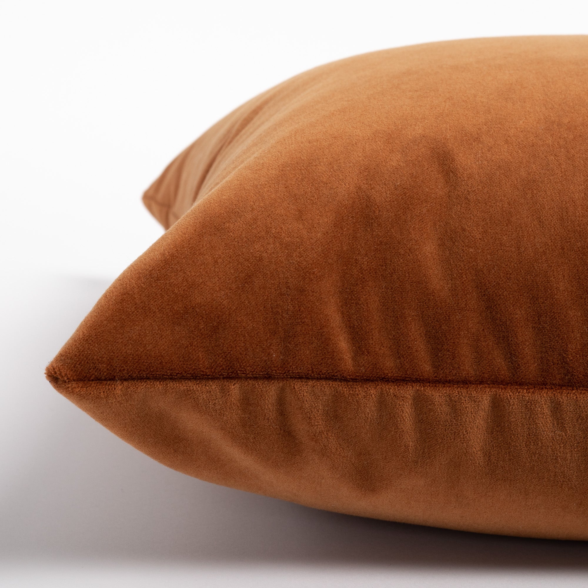 Luxury Mason Velvet 20x20 Throw Pillow Cover - Soft Decorative Square Pillow Case in Rich Cognac Brown - Perfect for Sofa, Bed, Couch & Home Decor
