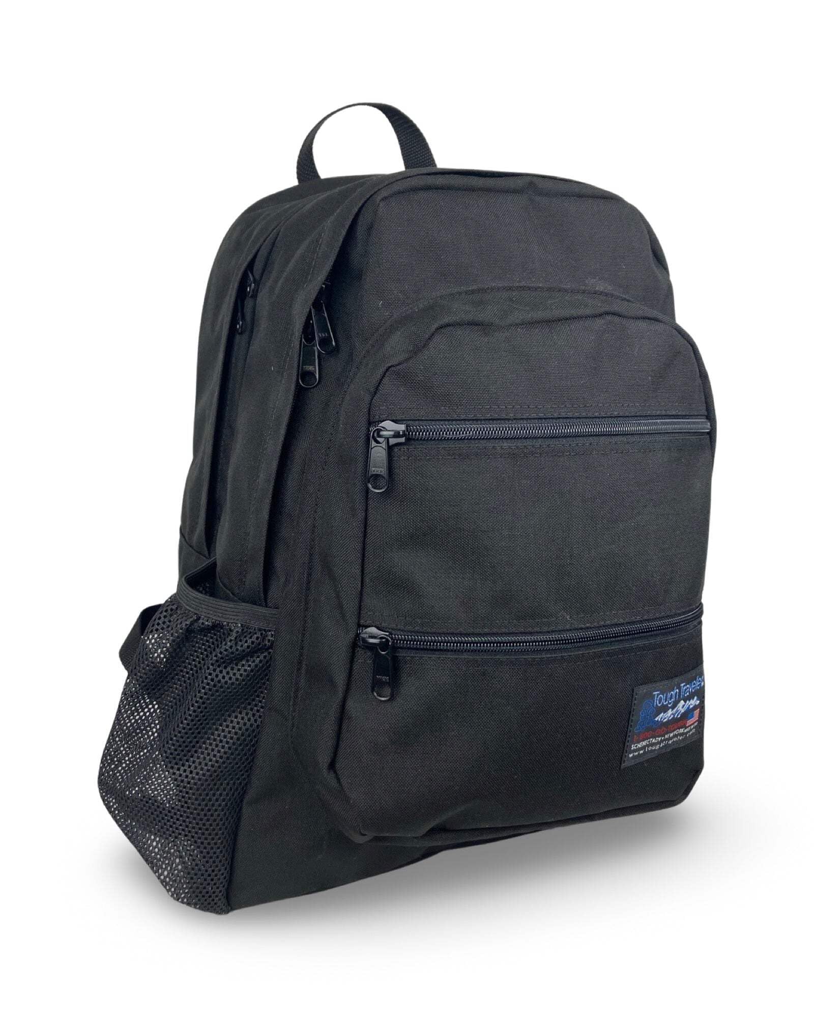TouCom Premium Laptop Backpack - Durable Made in USA Design - Black/Burgundy - Perfect for Work, Travel & School