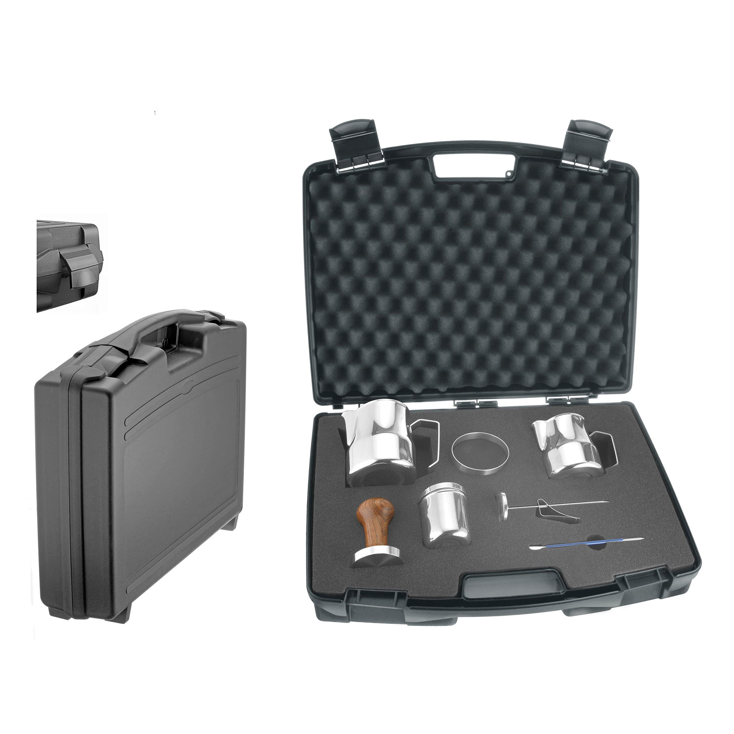 Premium Motta Metallurgica Milano 7-Piece Barista Kit with Carrying Case - Professional Espresso Accessories for Home & Coffee Shops
