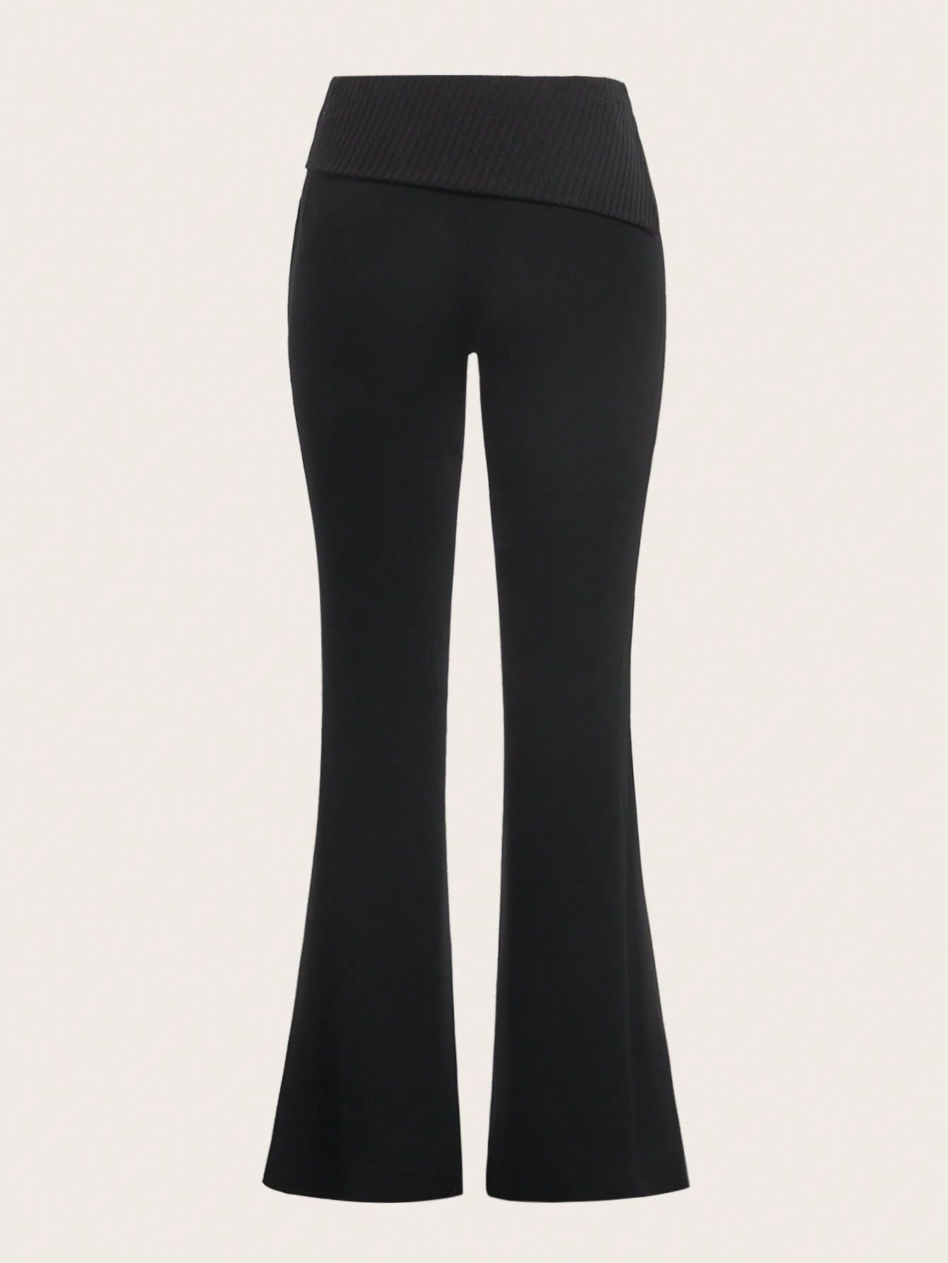 Verdusa Women's Casual Stretch Elastic Low Waist Flare Wide Leg Long Pants - Comfortable Lounge Pants for Work, Travel & Everyday Wear